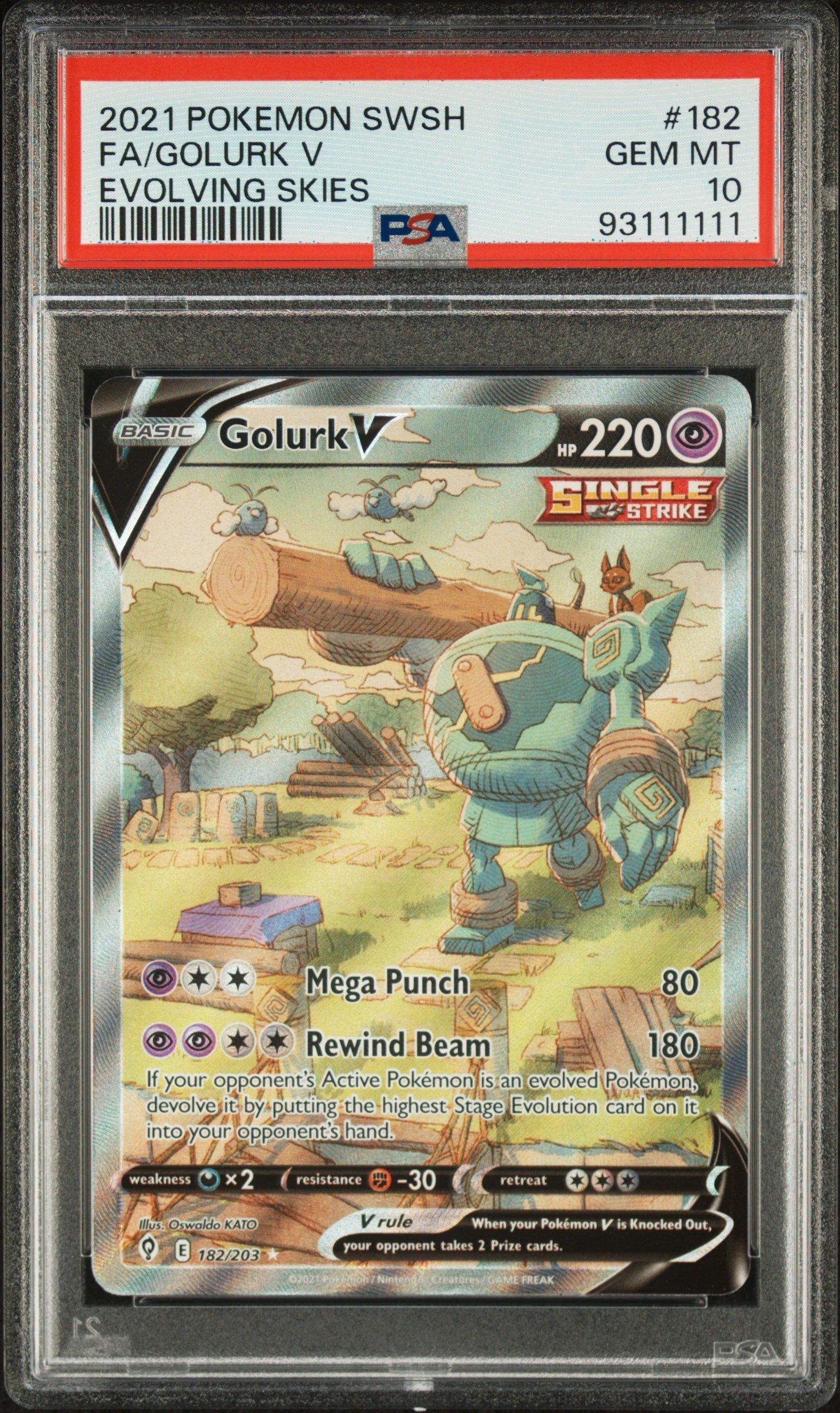 2021 Pokemon Sword & Shield Evolving Skies 182 Full Art/golurk V