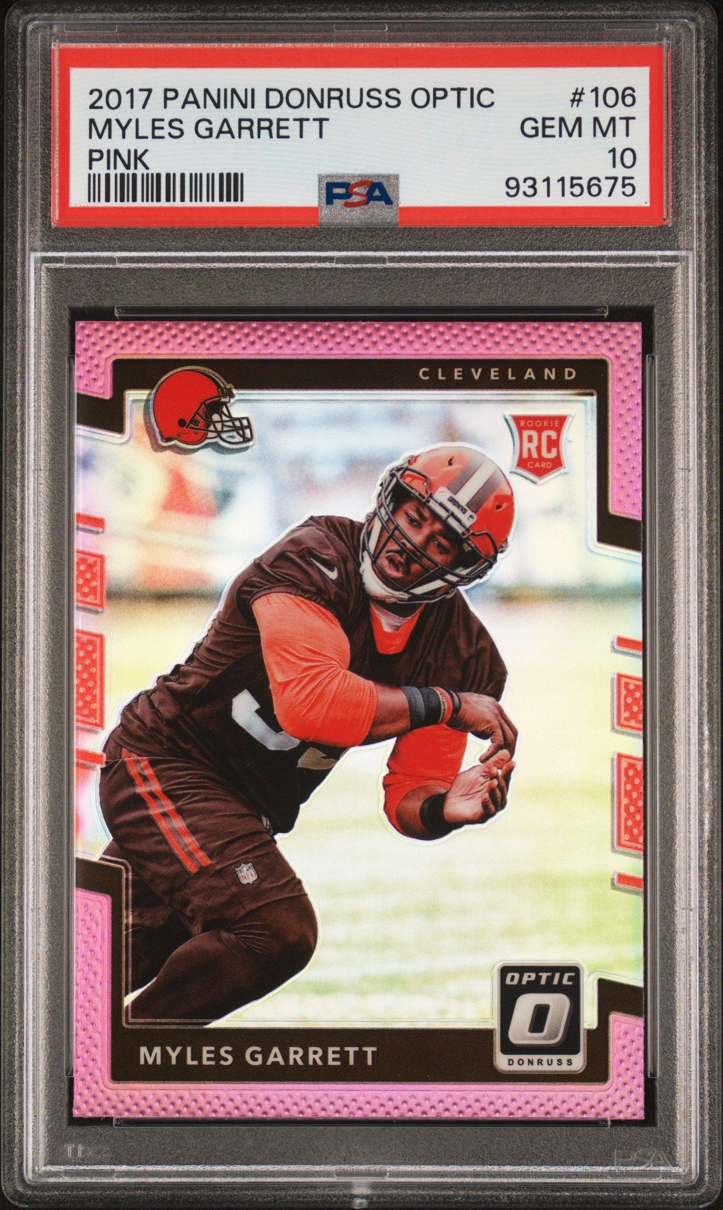 2017 Panini Donruss Optic 106 Myles Garrett Pink PSA 10