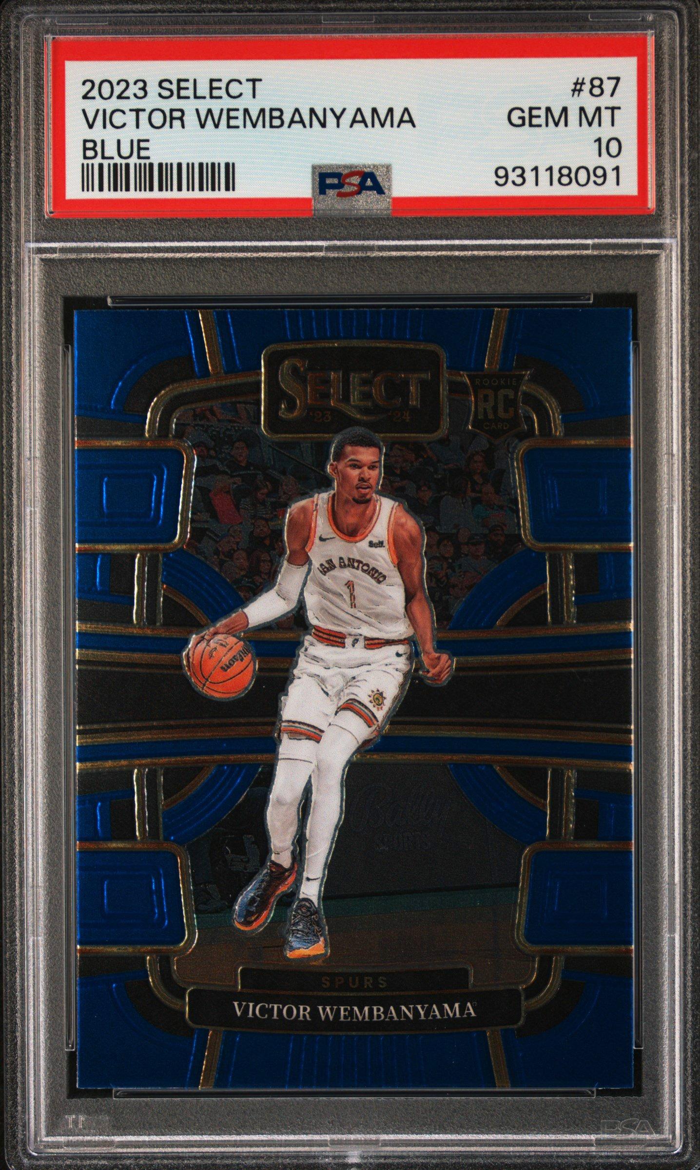 2023 Panini Select 87 Victor Wembanyama Blue PSA 10