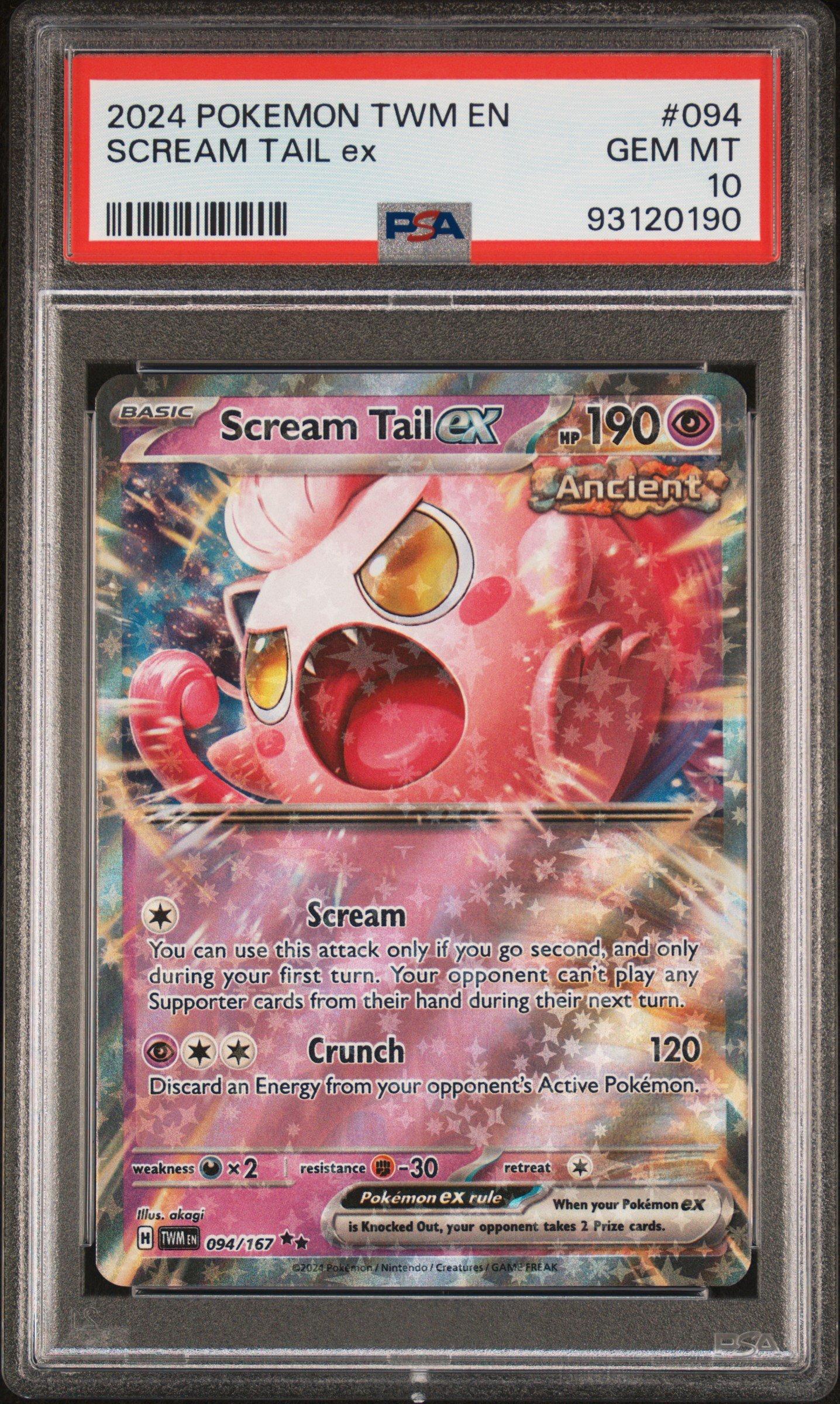2024 Pokemon Twm En-twilight Masquerade 094 Scream Tail Ex PSA 10