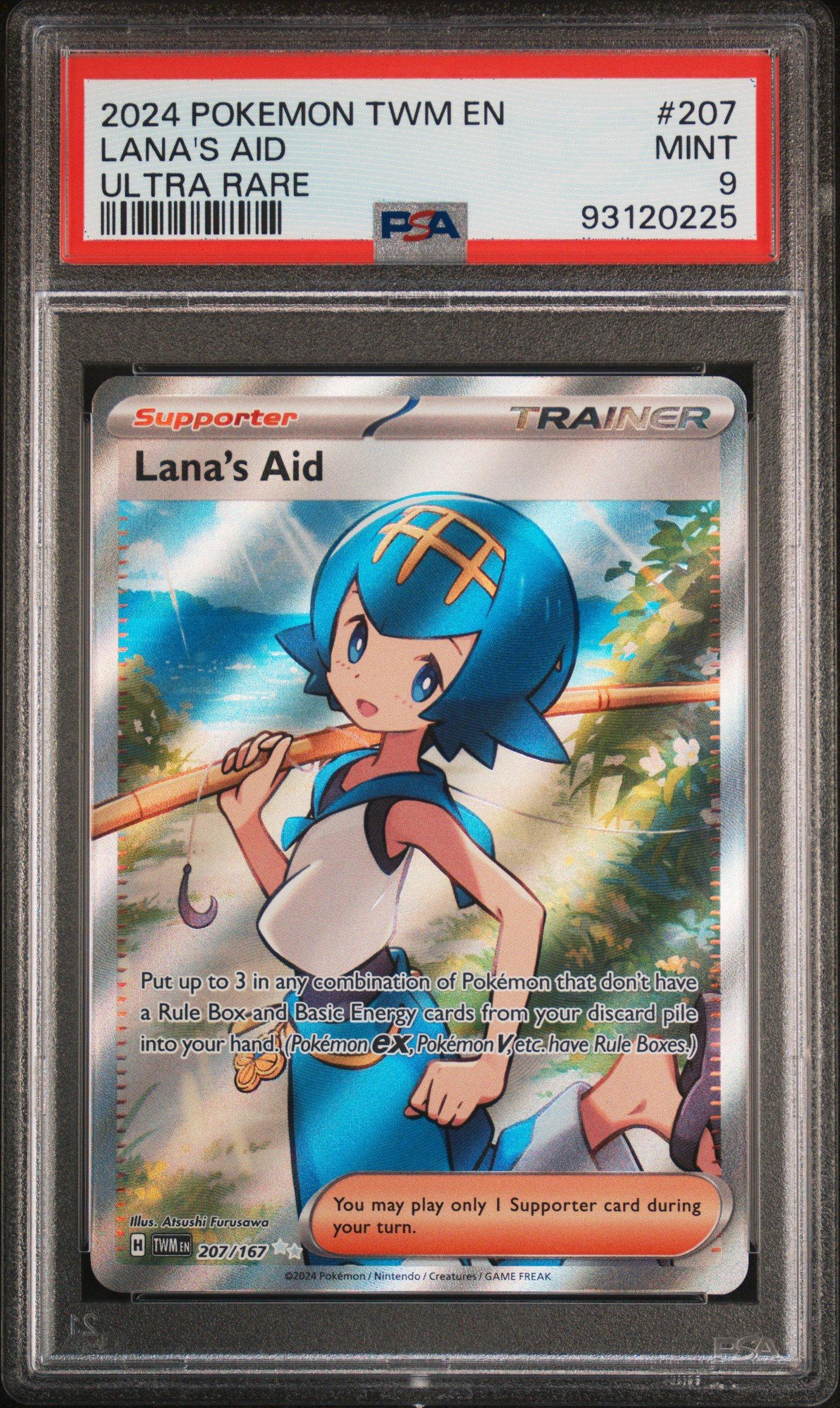 2024 Pokemon Twm En-twilight Masquerade 207 Lana's Aid Ultra Rare PSA 9
