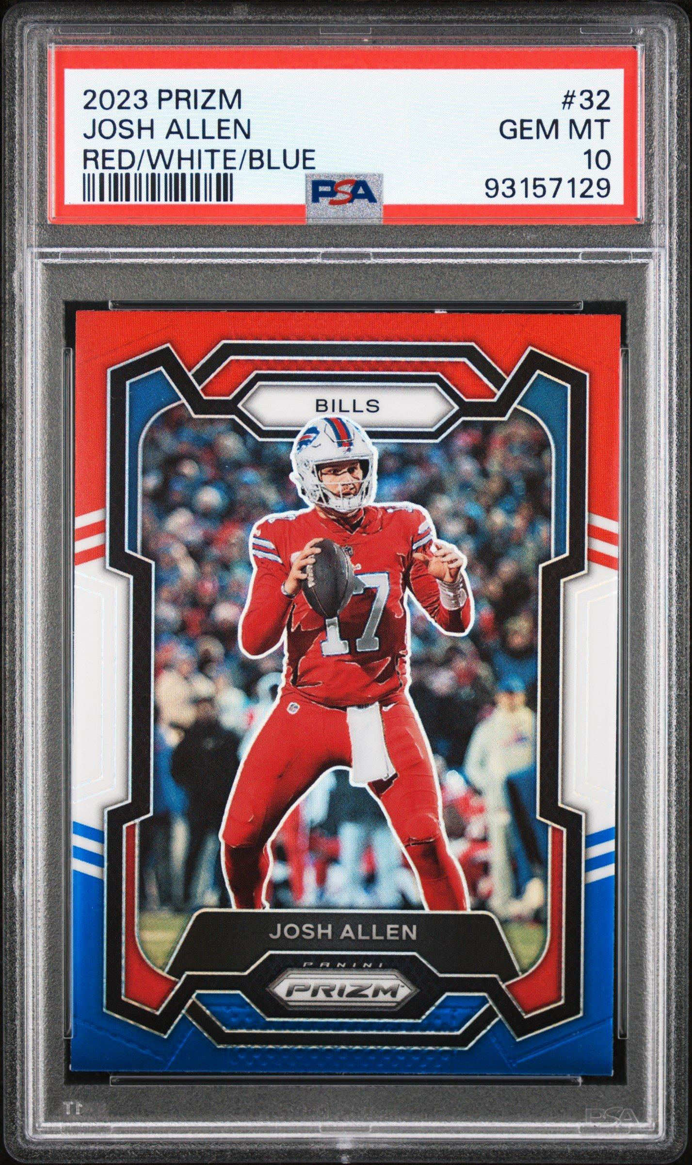 2023 Panini Prizm 32 Josh Allen Red/white/blue Prizm PSA 10