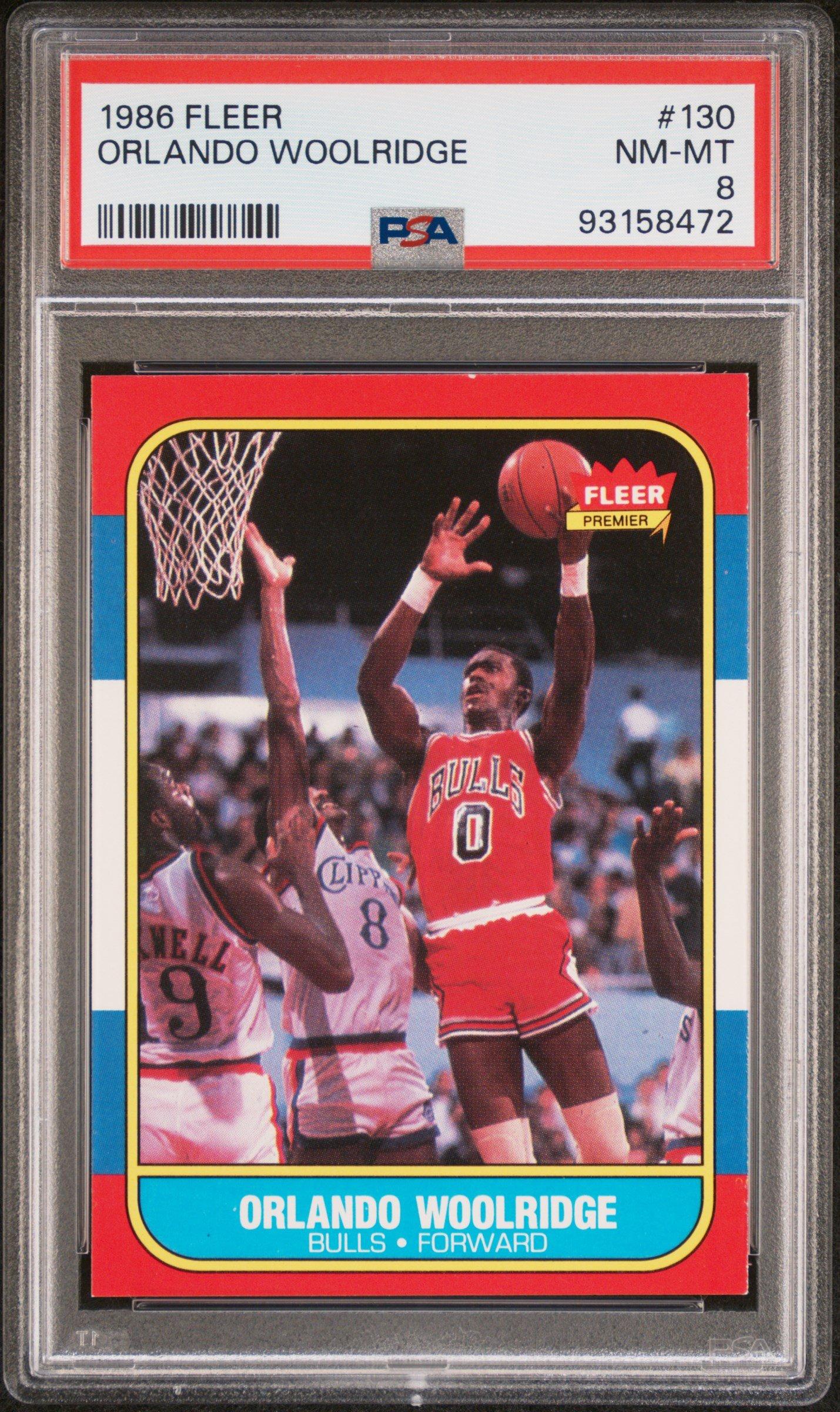 1986 Fleer 130 Orlando Woolridge PSA 8