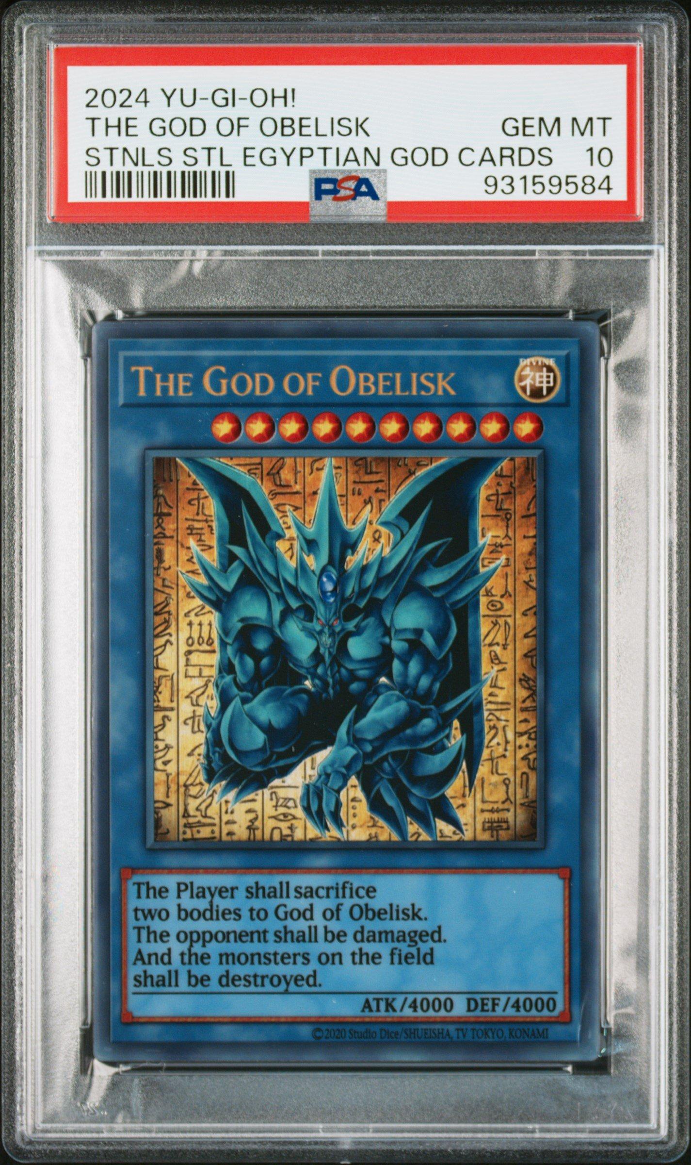 2024 Yu-gi-oh! Stainless Steel Egyptian God Cards The God Of Obelisk PSA 10