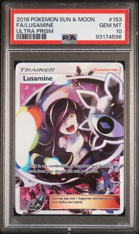 2018 Pokemon Sun & Moon Ultra Prism 153 Full Art/lusamine PSA 10