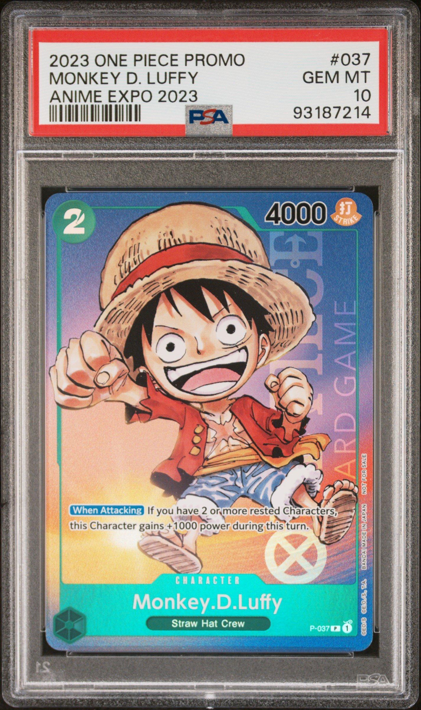 2023 One Piece Promos 037 Monkey D. Luffy Campaign Exclusive PSA 10