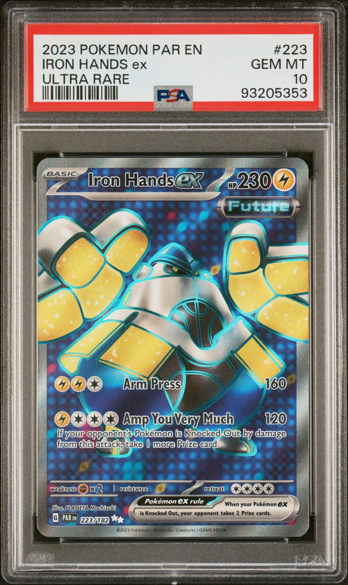 2023 Pokemon Par En-paradox Rift 223 Iron Hands Ex Ultra Rare PSA