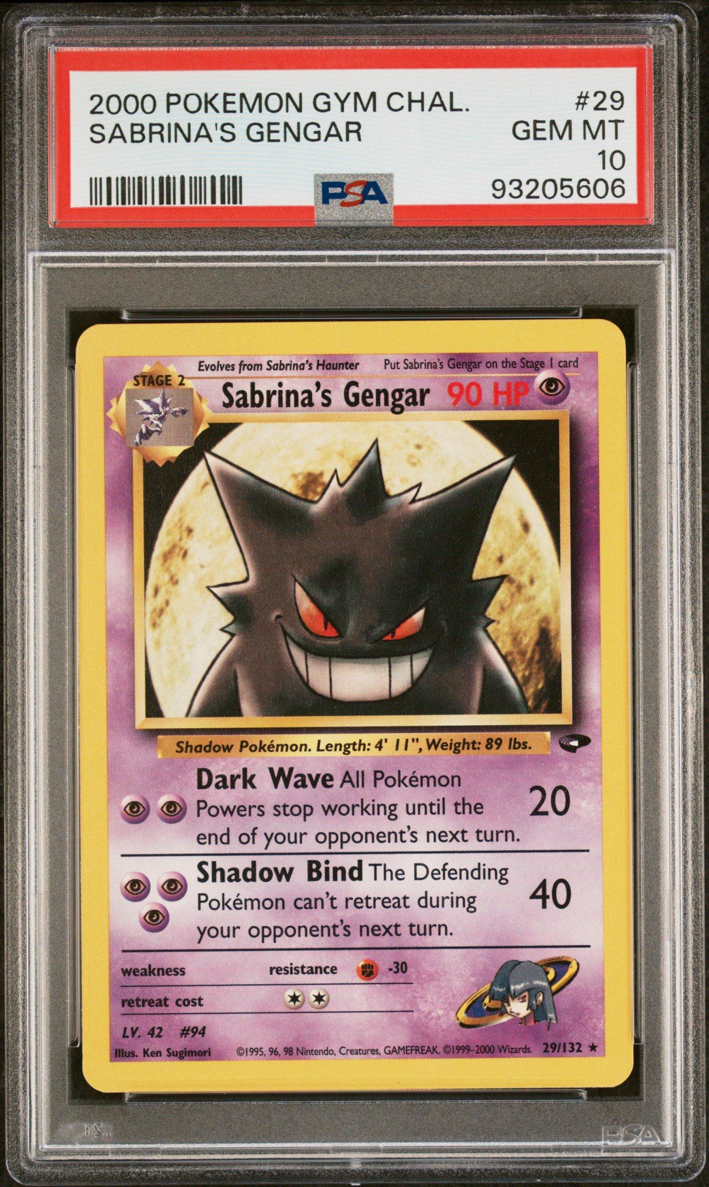 2000 Pokemon Gym Challenge 29 Sabrina's Gengar PSA 10 Graded Card