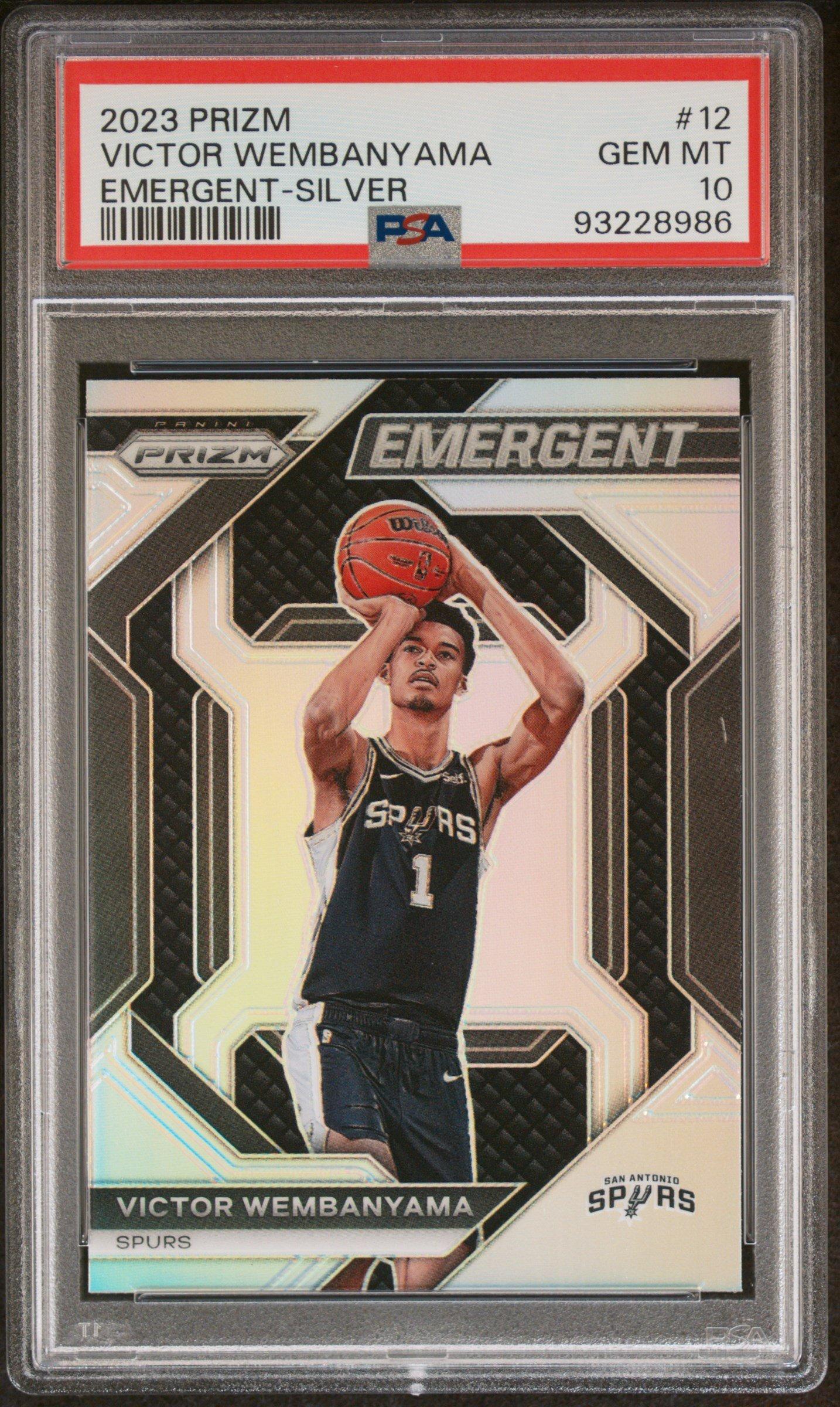 2023 Panini Prizm Emergent 12 Victor Wembanyama Silver Prizm PSA