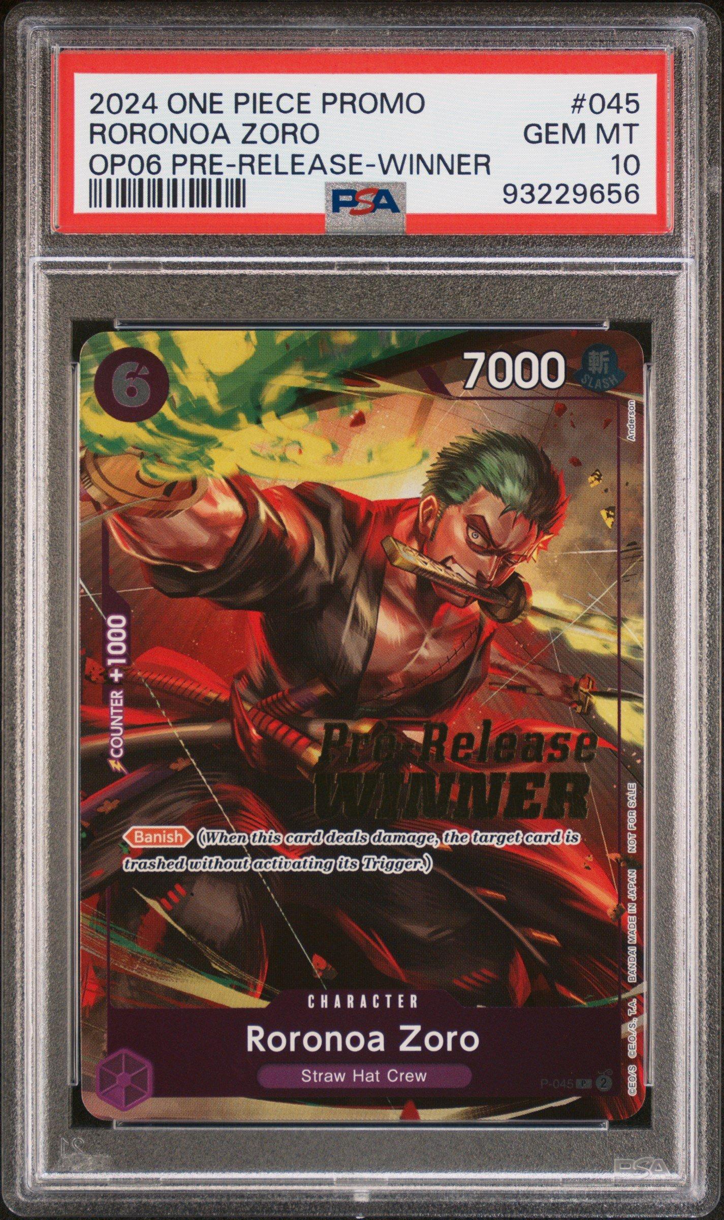PSA10 PROMOS ZORO EVENT PRIZE ゾロ フラシ 2024 One Piece Promos 045 Roronoa Zoro Wings Of The Captain Pre