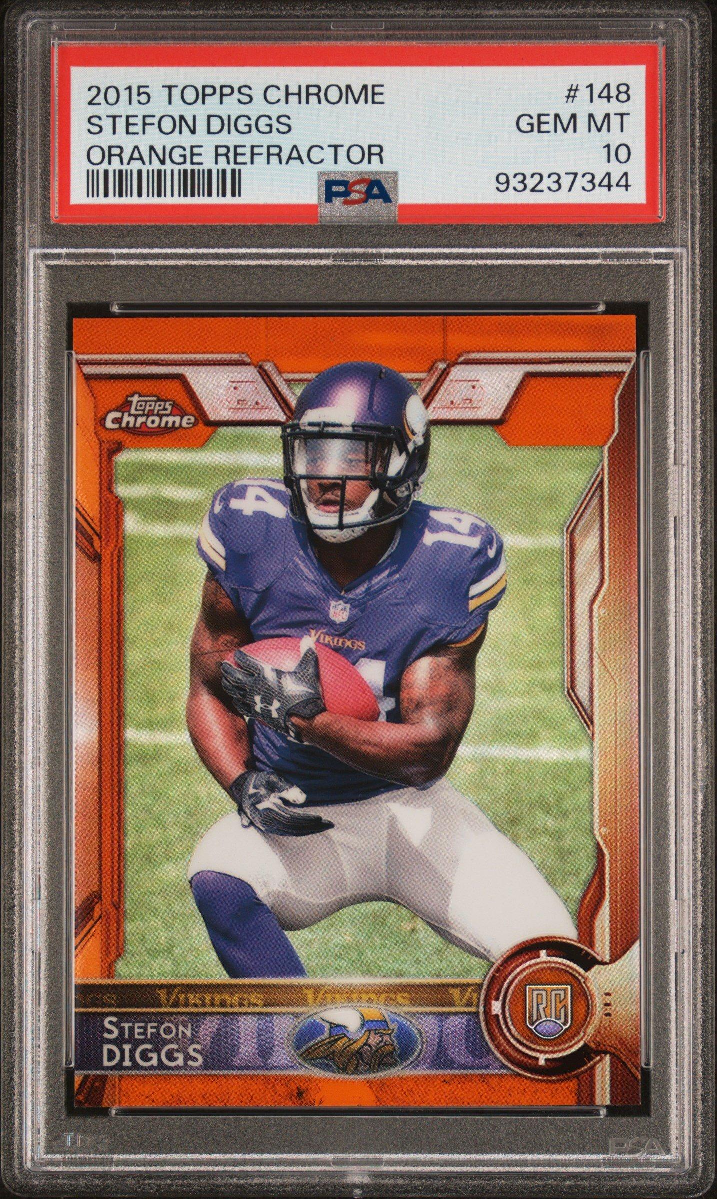 2015 Topps Chrome 148 Stefon Diggs Orange Refractor PSA 10 Graded