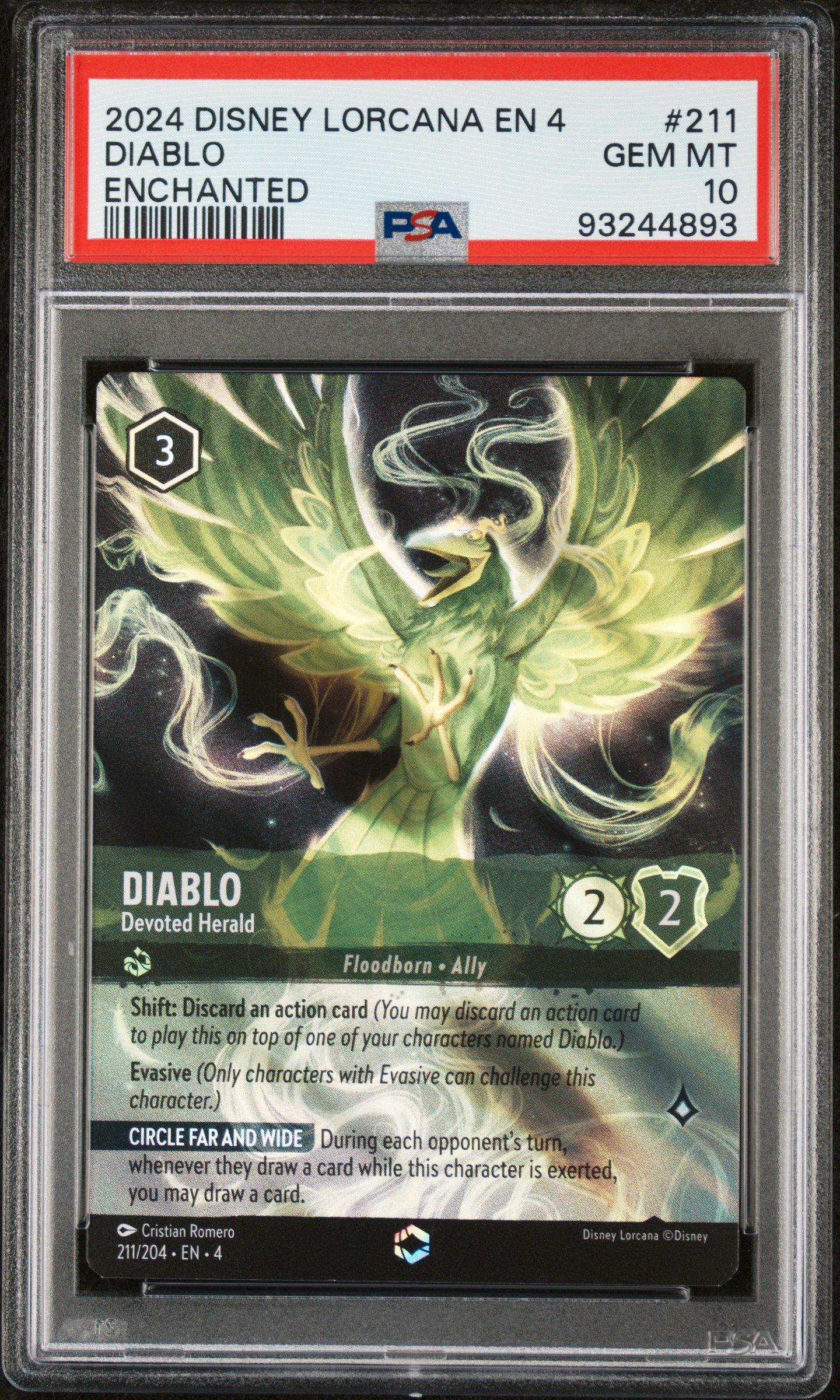 2024 Disney Lorcana En 4-ursula's Return 211 Diablo - Devoted Herald  Enchanted PSA 10 Graded Card | GameStop