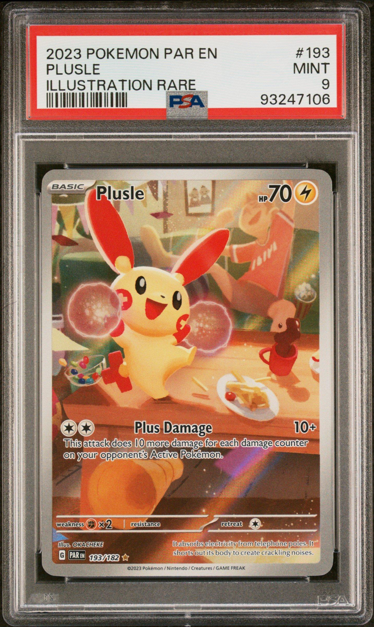 2023 Pokemon Par En-paradox Rift 193 Plusle Illustration Rare PSA 9