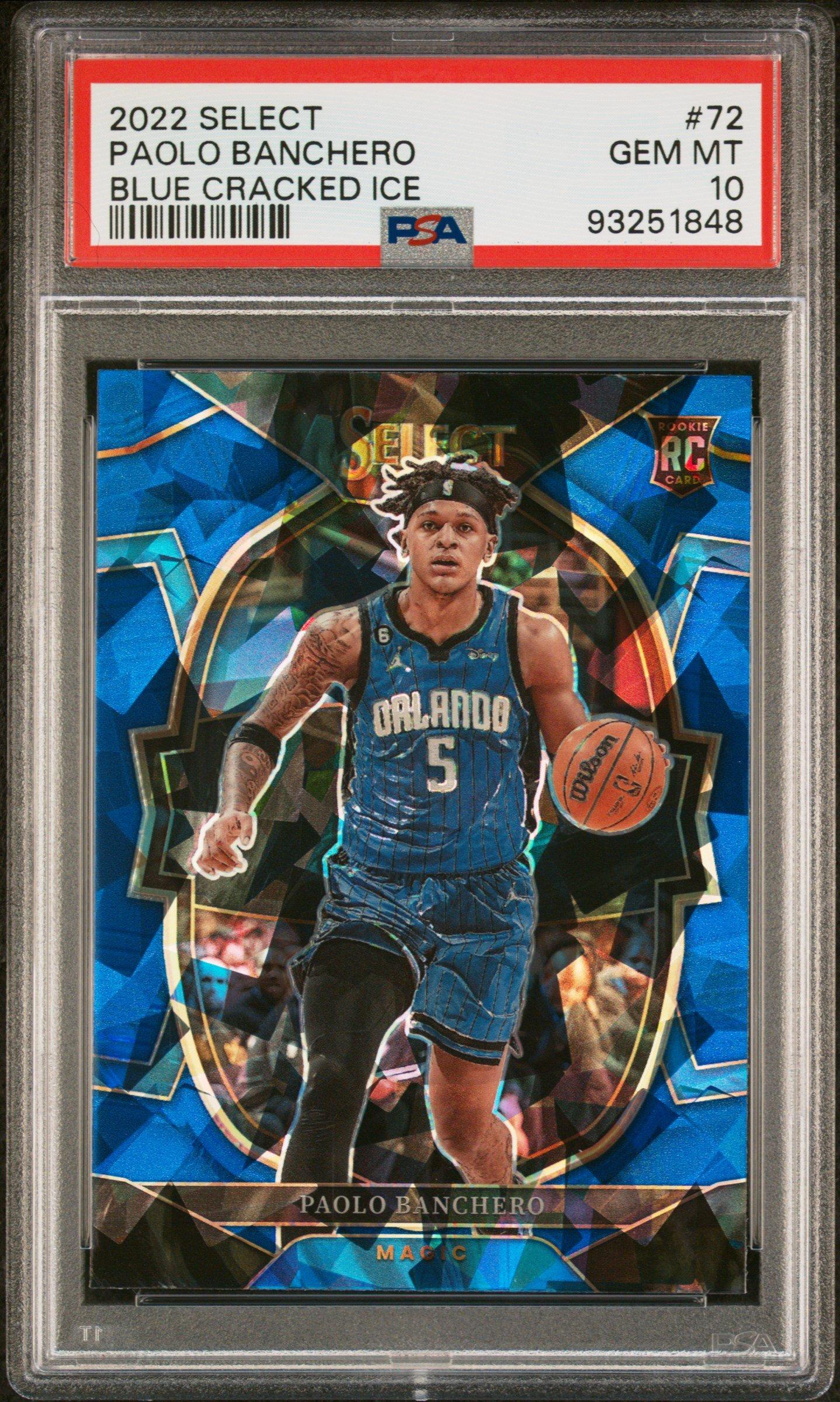 2022 Panini Select 72 Paolo Banchero Blue Cracked Ice PSA 10