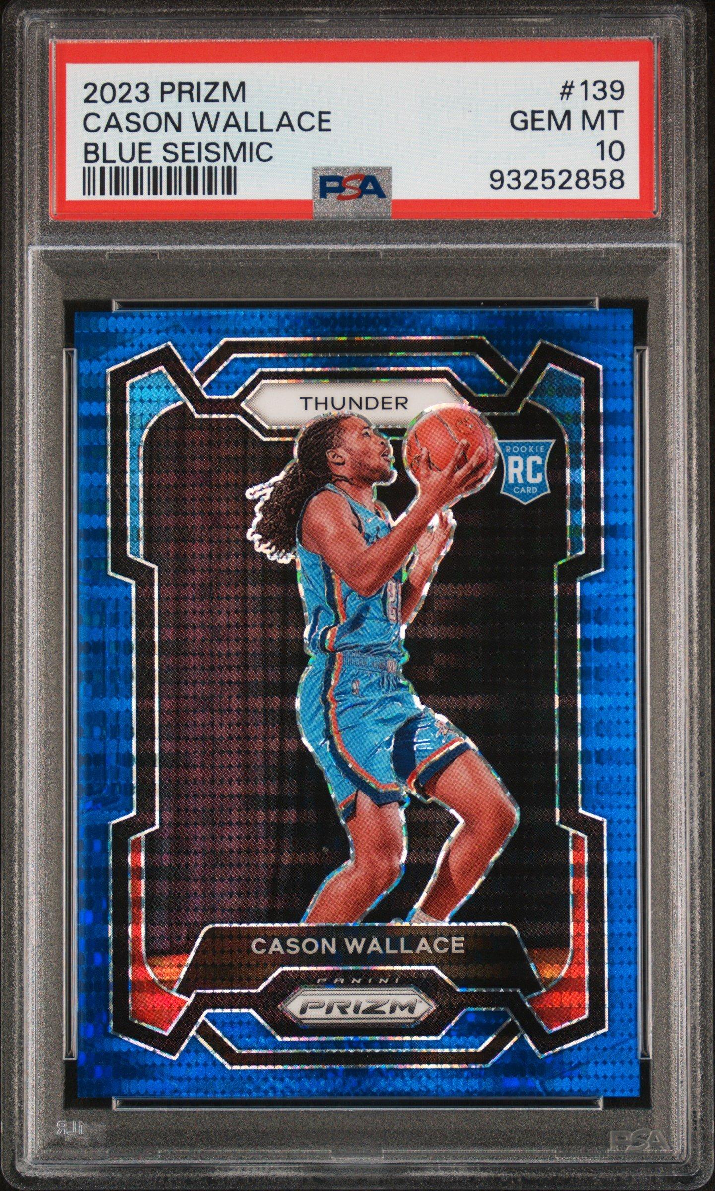 2023 Panini Prizm 139 Cason Wallace Blue Seismic PSA 10