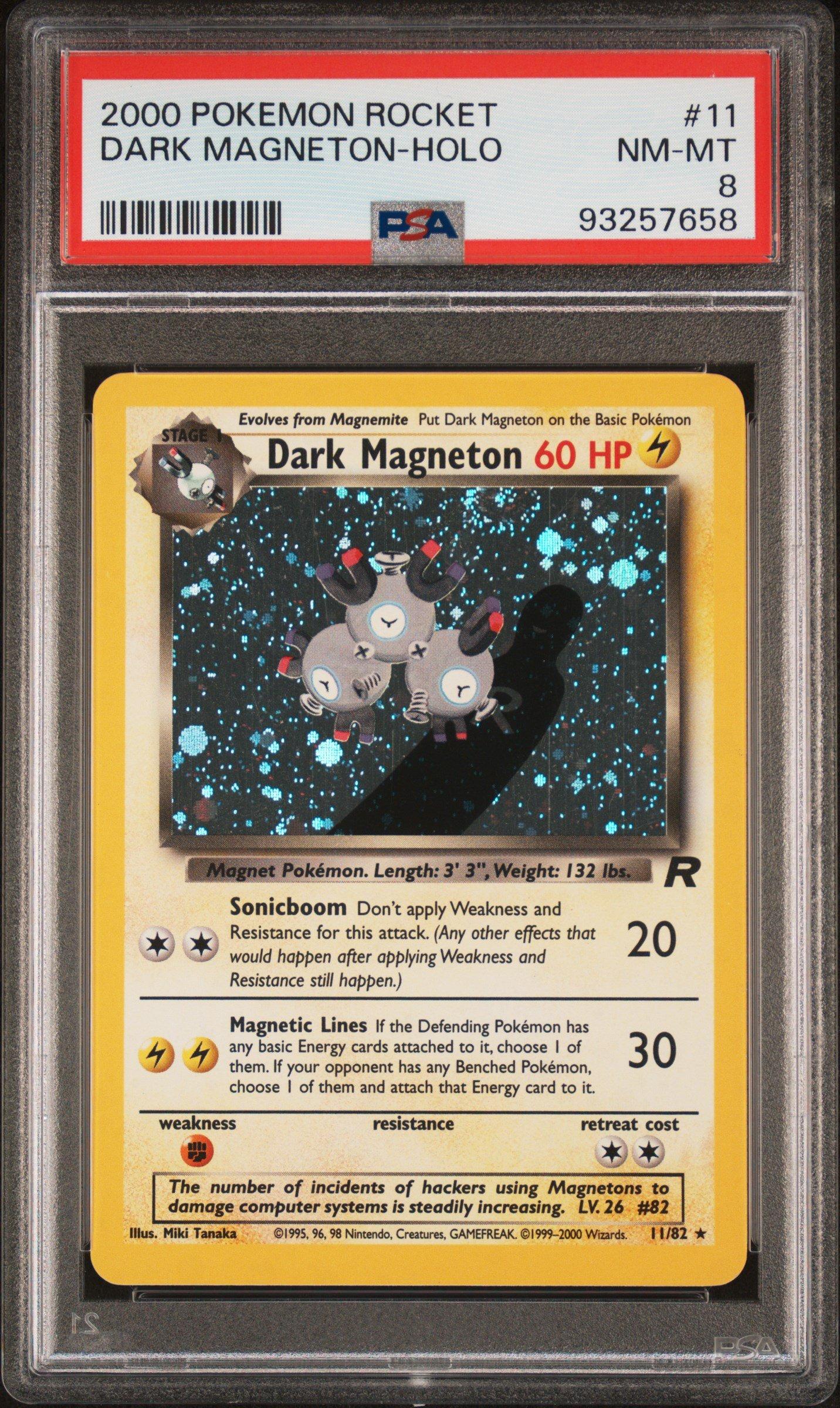 2000 Pokemon Rocket 11 Dark Magneton PSA 8