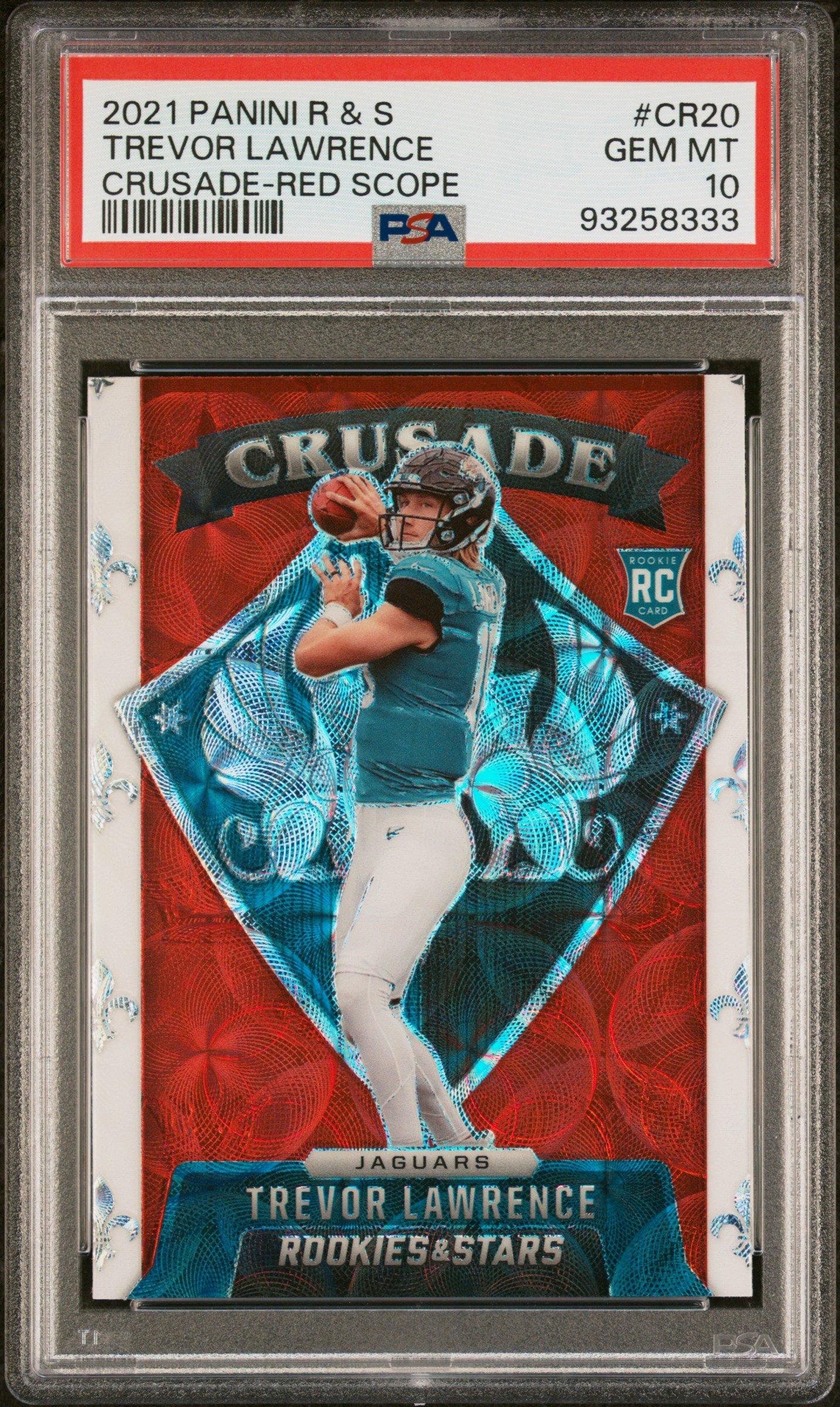 2021 Panini Rookies & Stars Crusade Cr20 Trevor Lawrence Red Scope PSA 10