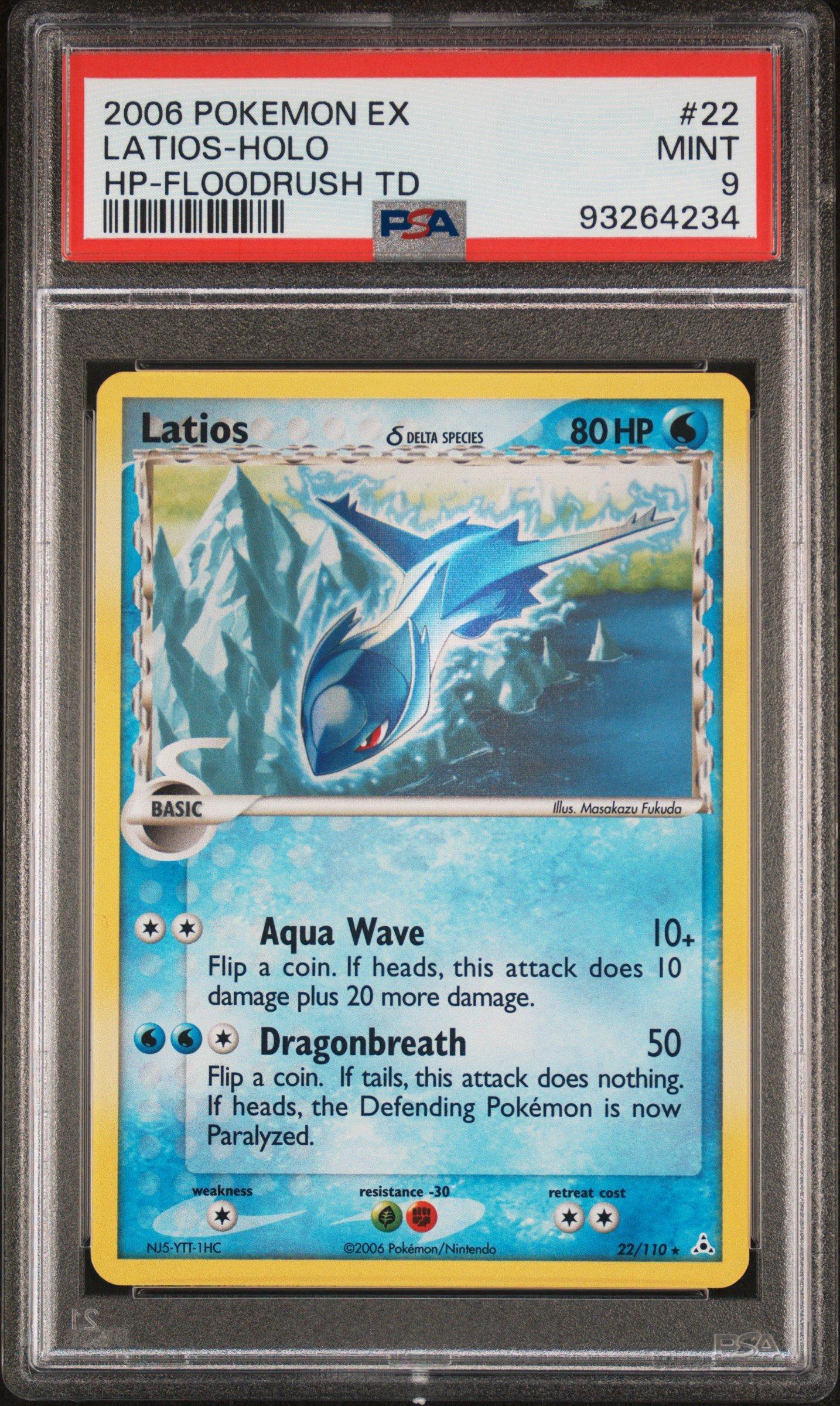 2006 Pokemon Ex Holon Phantoms 22 Latios-holo Floodrush Theme Deck PSA 9