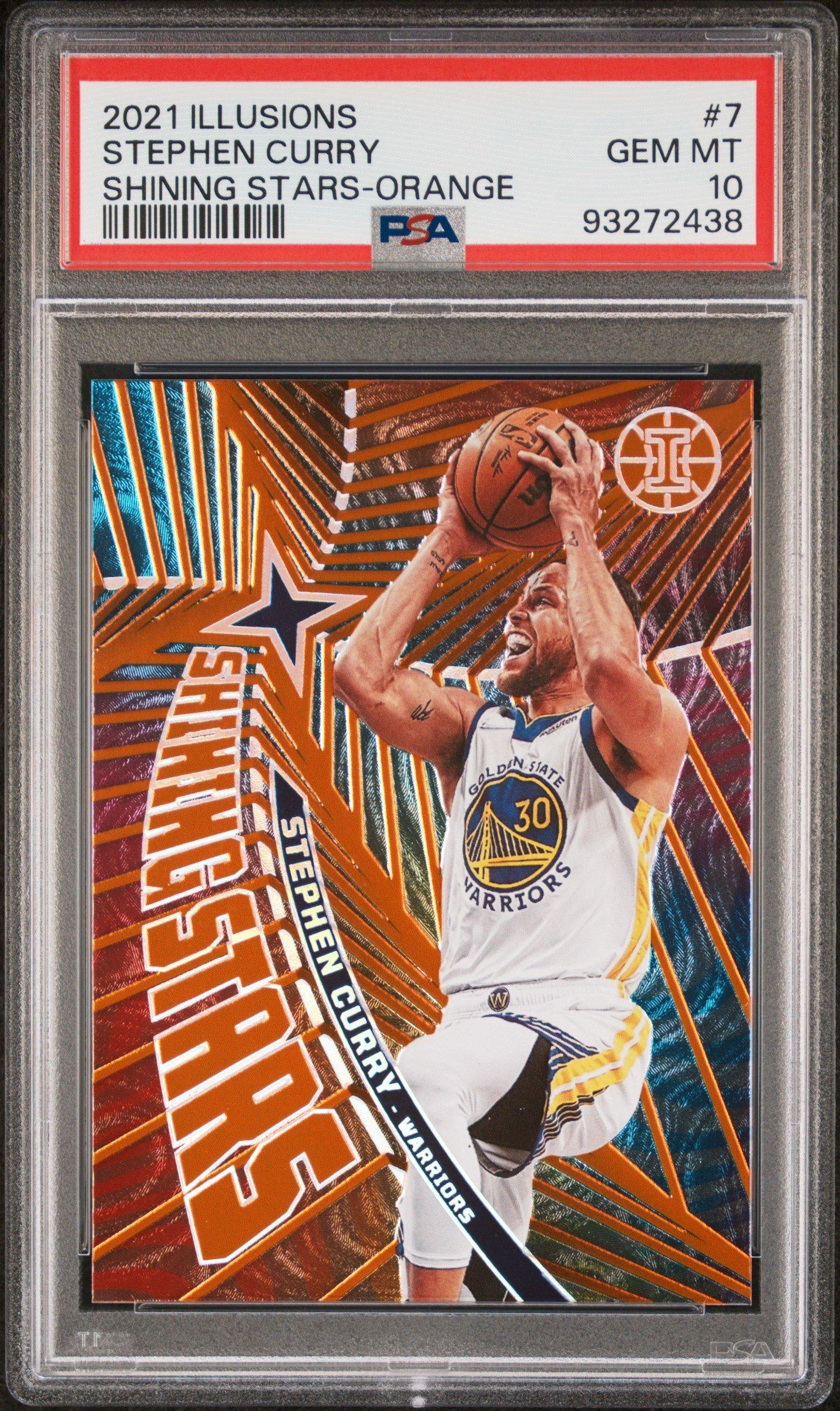 2021 Panini Illusions Shining Stars 7 Stephen Curry Orange PSA 10