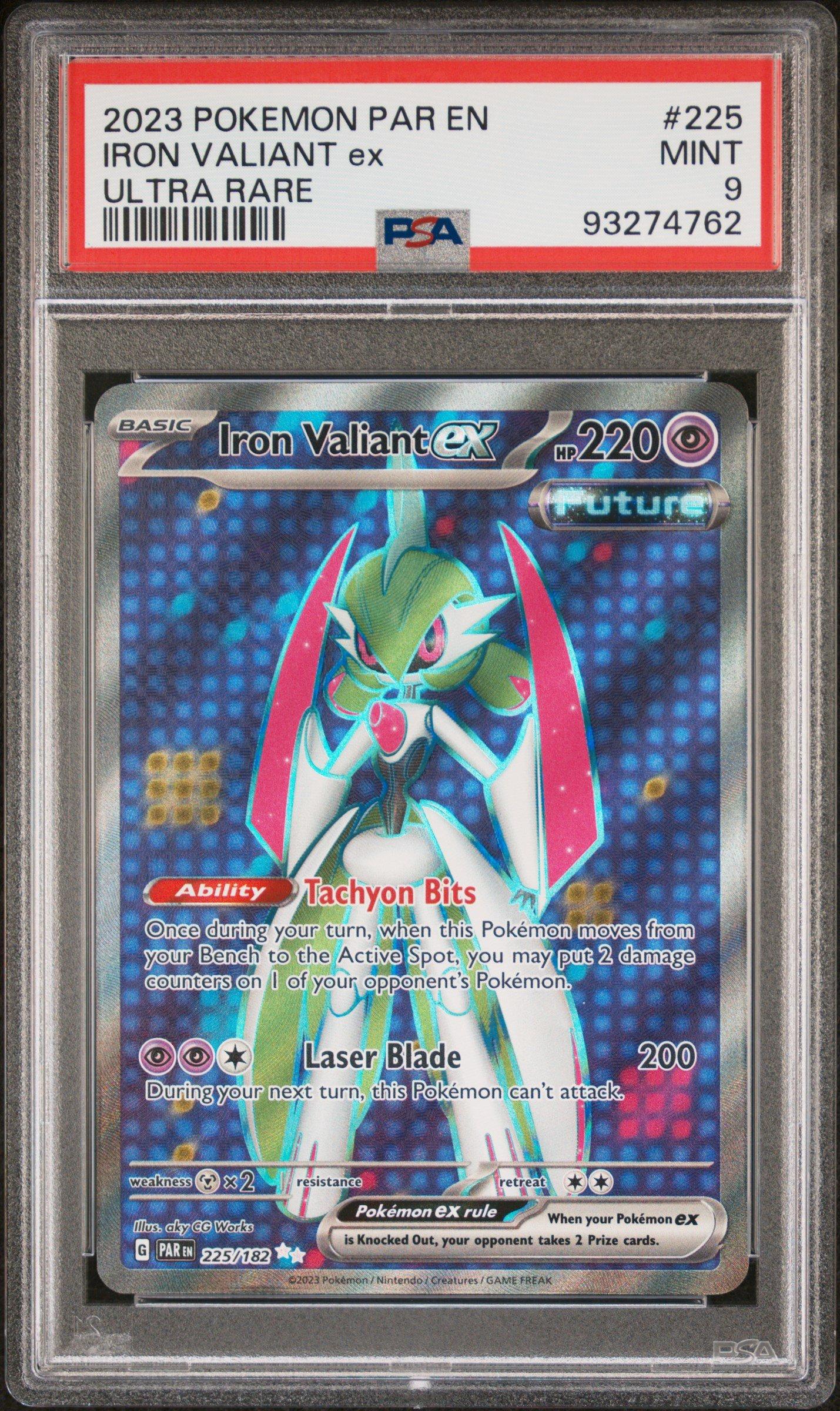 2023 Pokemon Par En-paradox Rift 225 Iron Valiant Ex Ultra Rare PSA 9