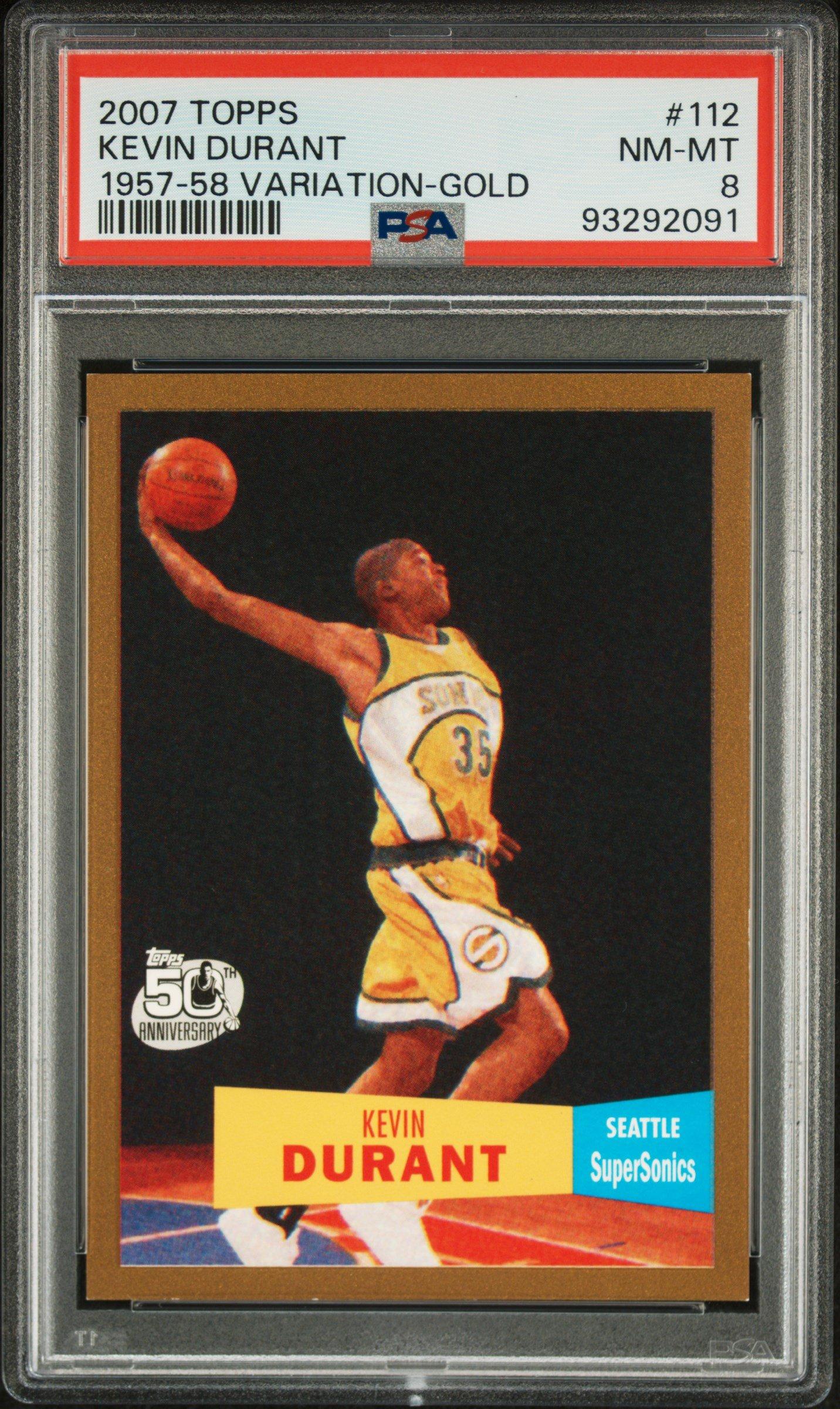 2007 Topps 112 Kevin Durant 1957-58 Variation-gold PSA 8