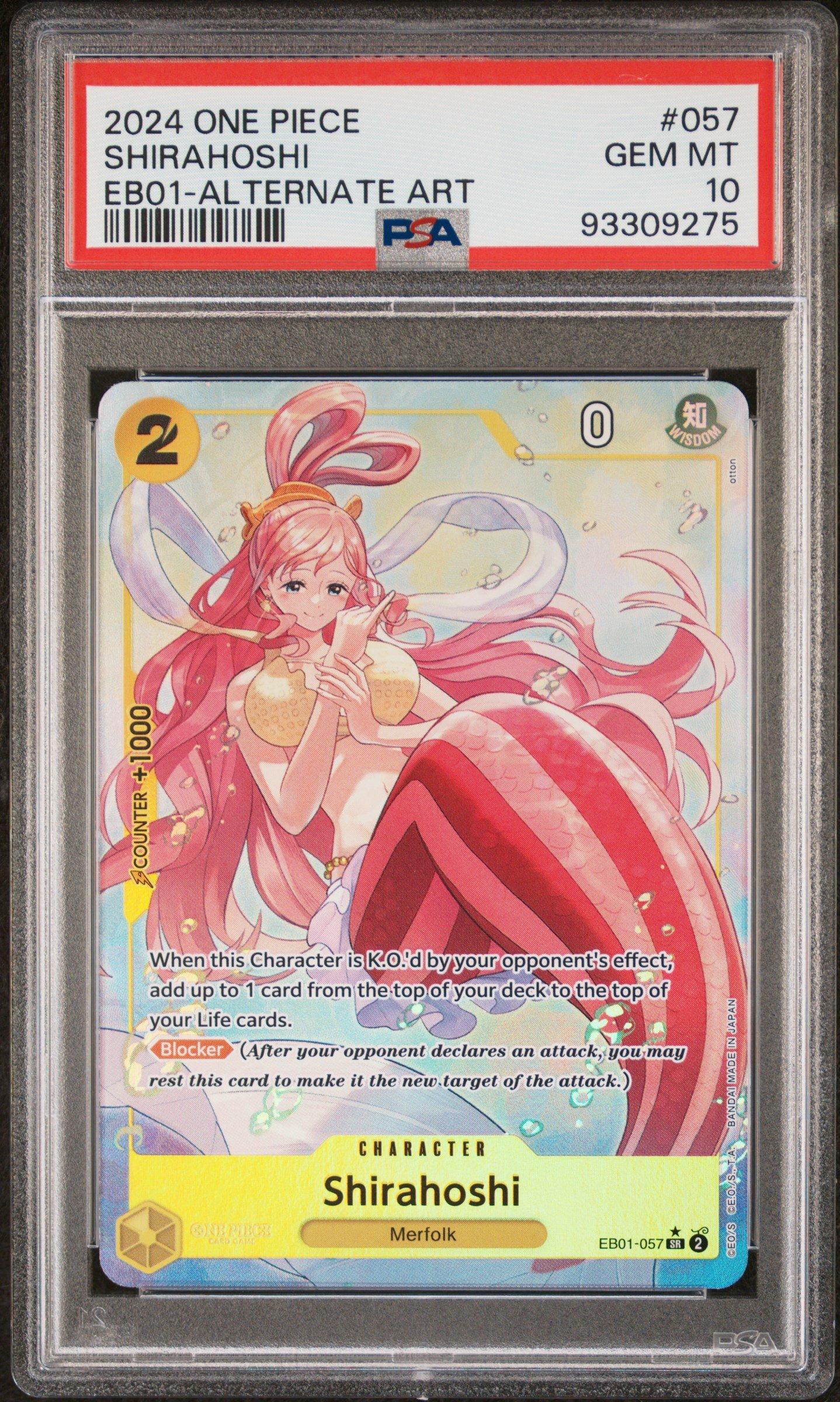 2024 One Piece Eb01-extra Booster -memorial Collection- 057 Shirahoshi Alternate Art PSA 10