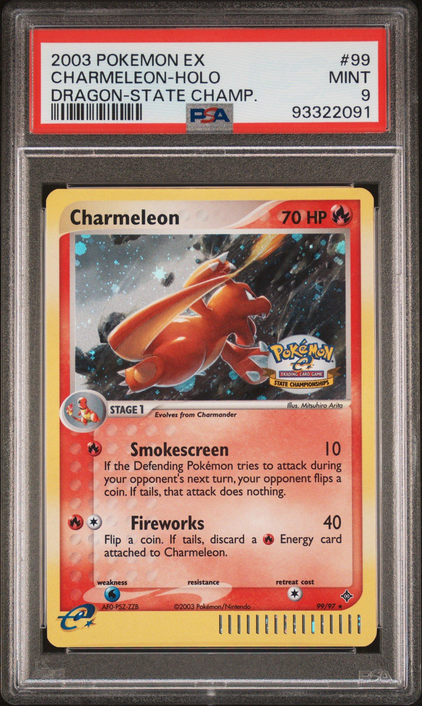 2003 Pokemon Ex Dragon 99 Charmeleon-holo State Championships PSA