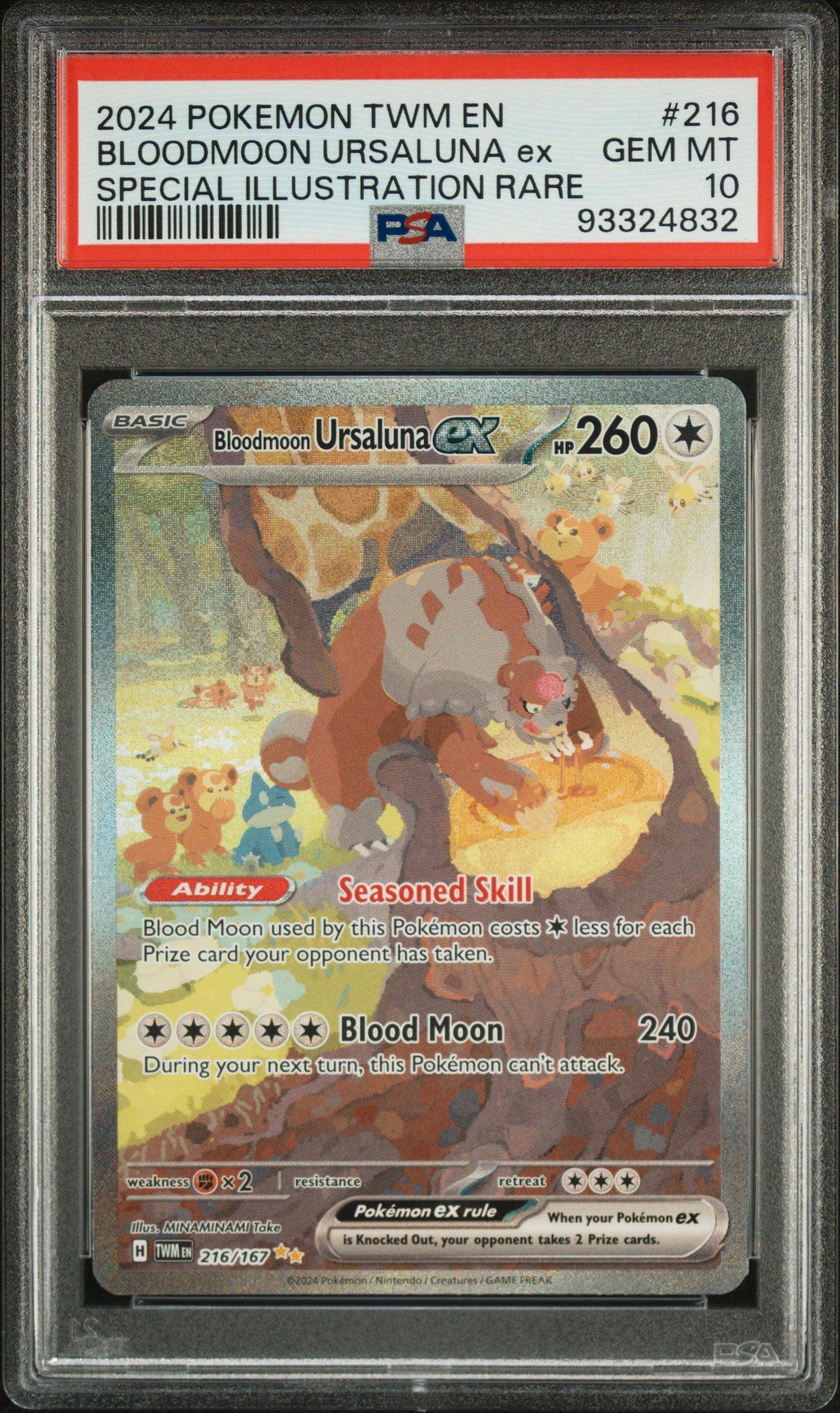2024 Pokemon Twm En-twilight Masquerade 216 Bloodmoon Ursaluna Ex Special  Illustration Rare PSA 10 Graded Card | GameStop