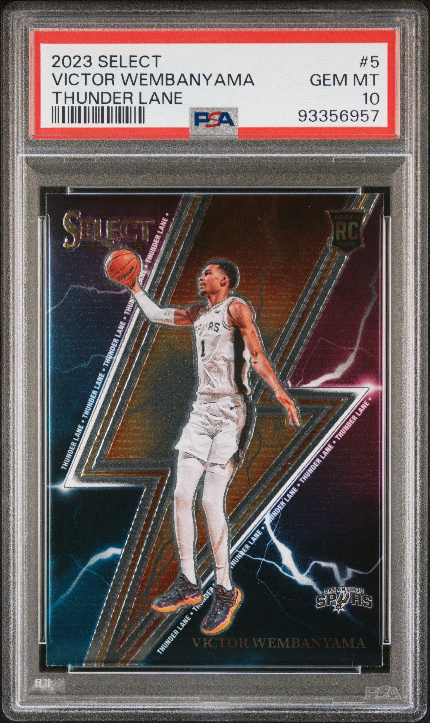 2023 Panini Select Thunder Lane 5 Victor Wembanyama PSA 10 Graded