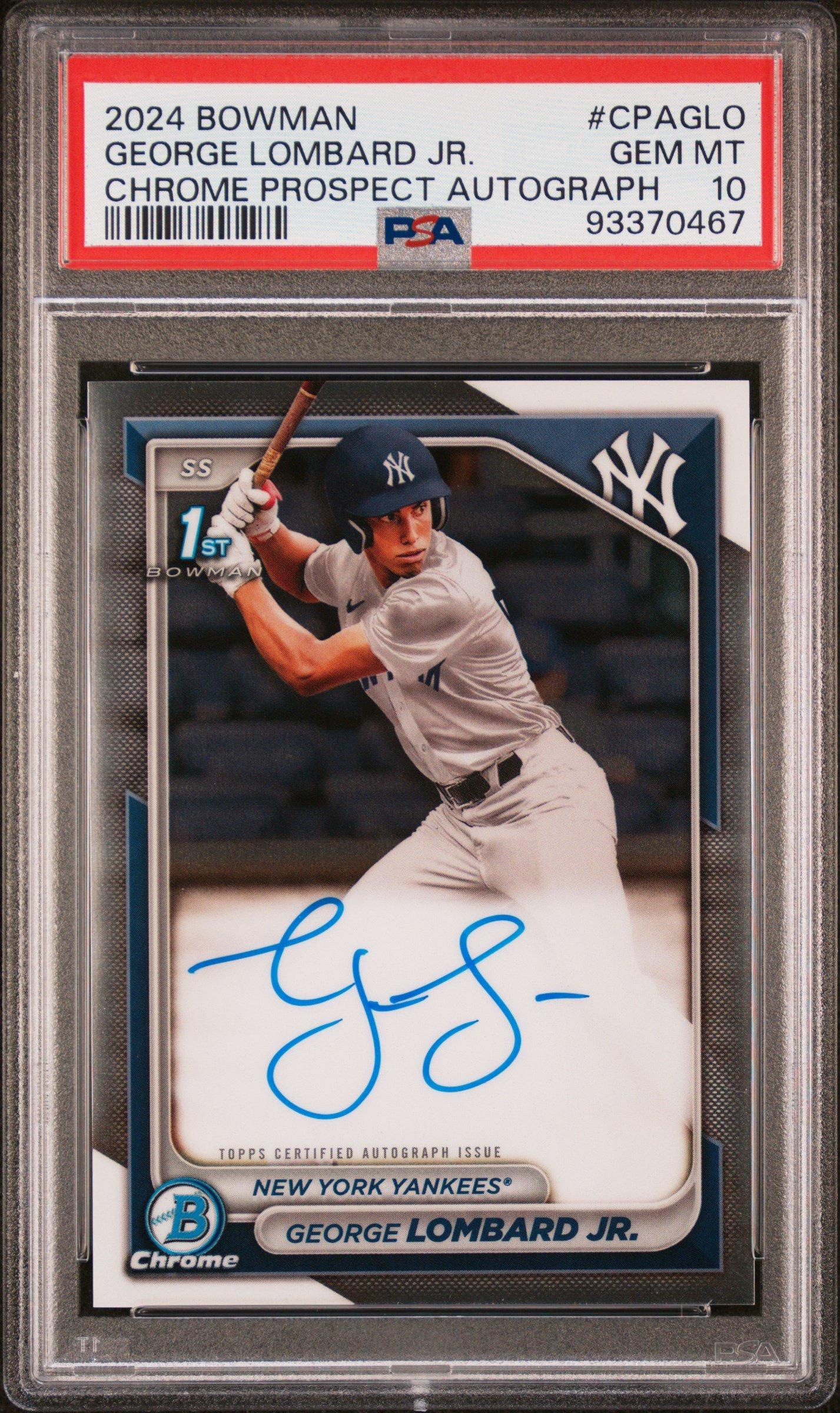 2024 Bowman Chrome Prospect Autographs Cpaglo George Lombard Jr 