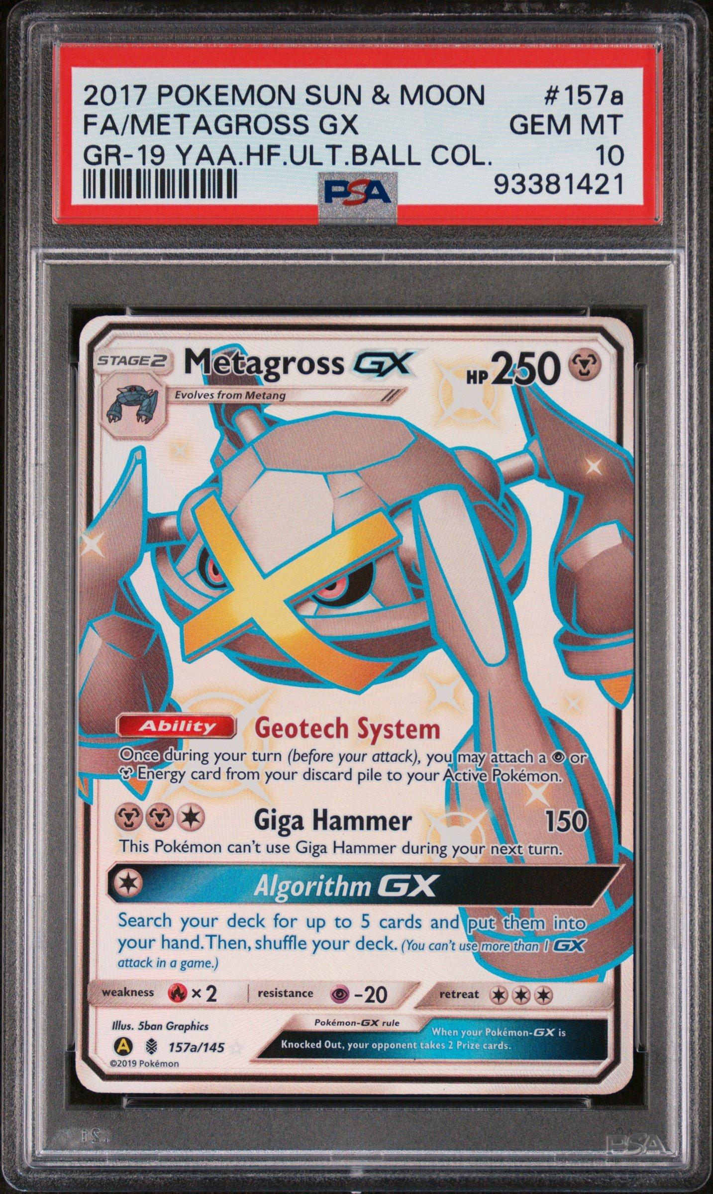 2017 Pokemon Sun & Moon Guardians Rising 157a Full Art/metagross Gx 2019  Yellow A Alternate Art Hidden Fates Ultra Ball Collection PSA 10 Graded Card  | GameStop