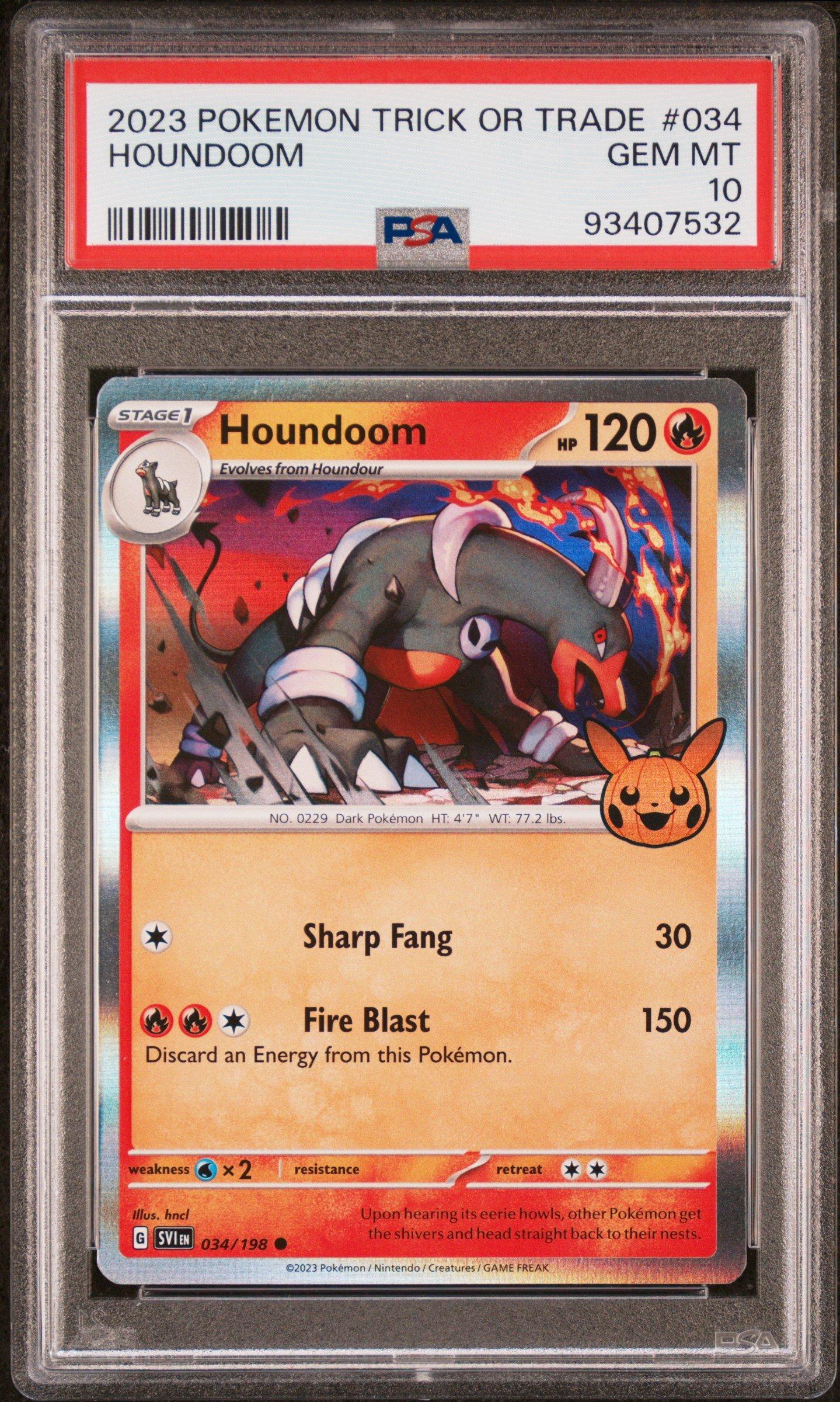 GameStop 2023 Pokemon Trick Or Trade 034 Houndoom PSA 10