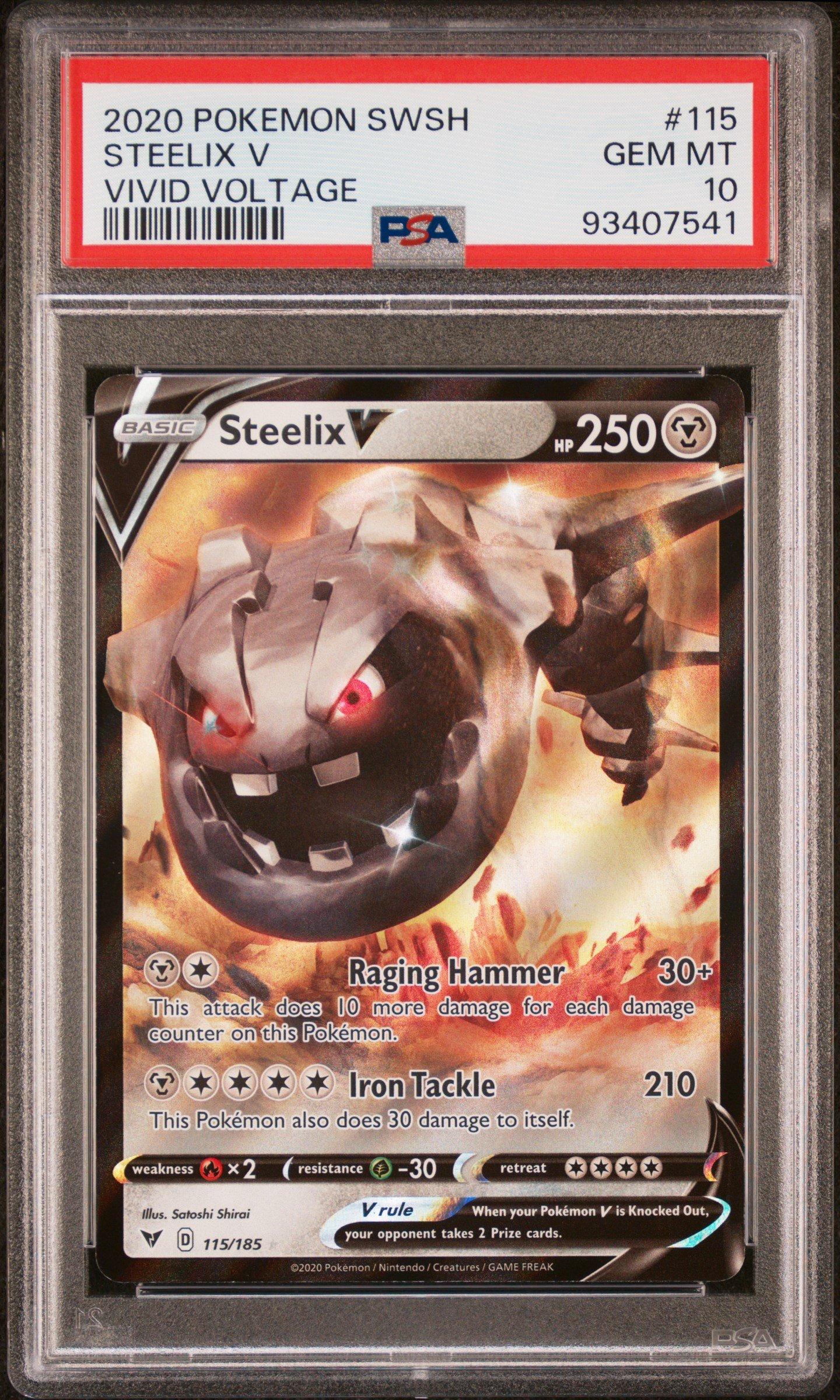 2020 Pokemon Sword & Shield Vivid Voltage 115 Steelix V PSA 10