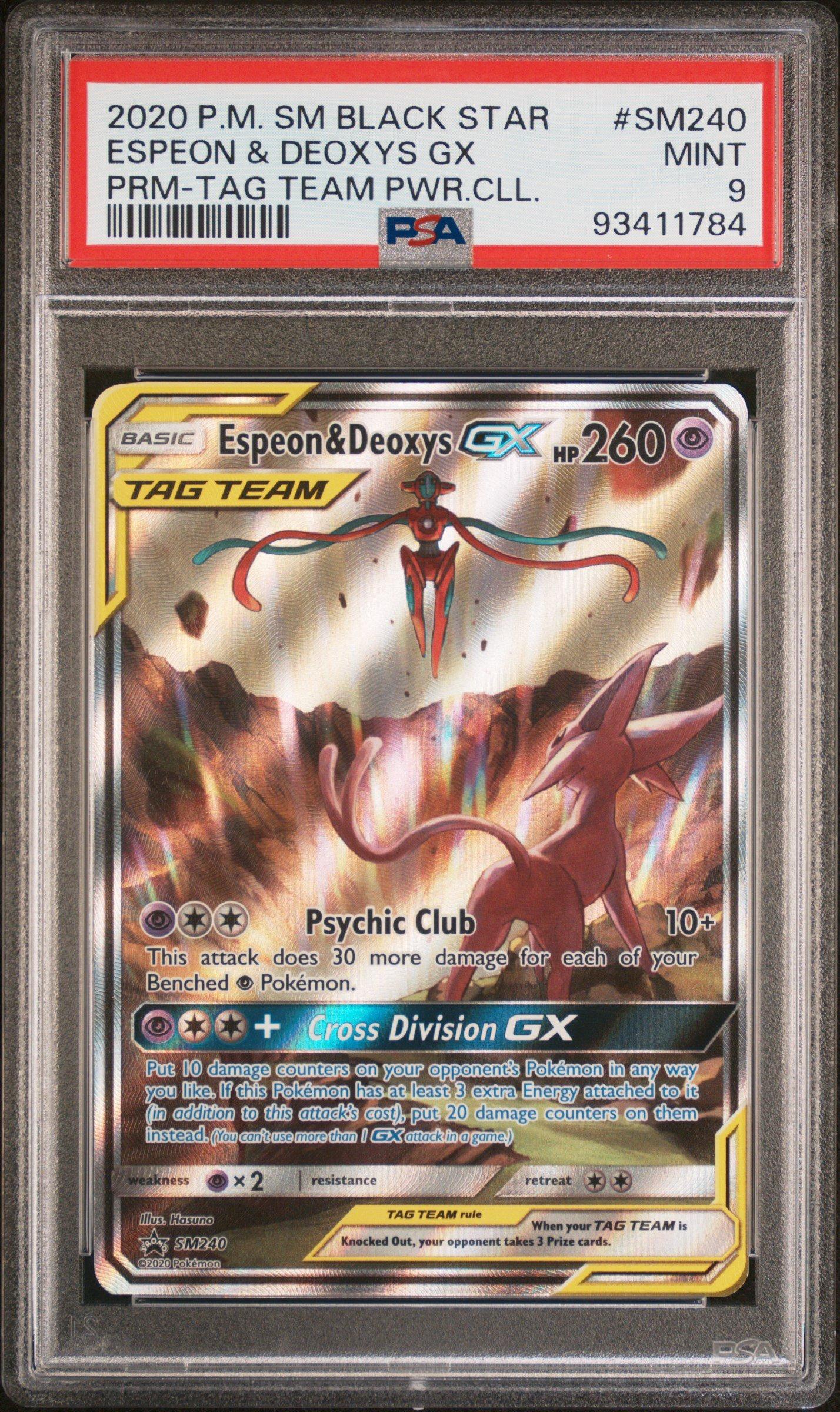 2020 Pokemon Sm Black Star Promo Sm240 Espeon & Deoxys Gx Tag Team