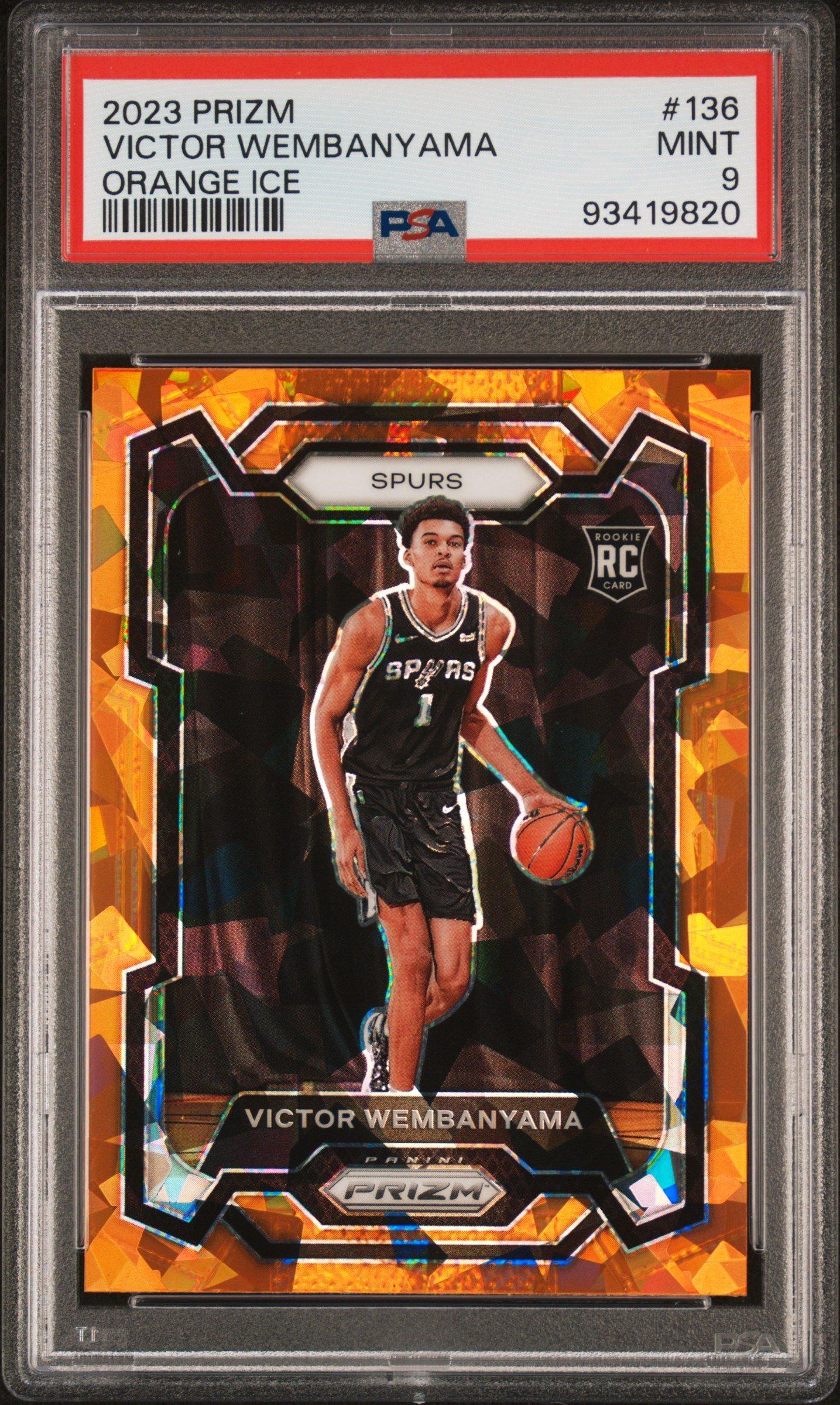 2023 Panini Prizm 136 Victor Wembanyama Orange Ice PSA 9 Graded