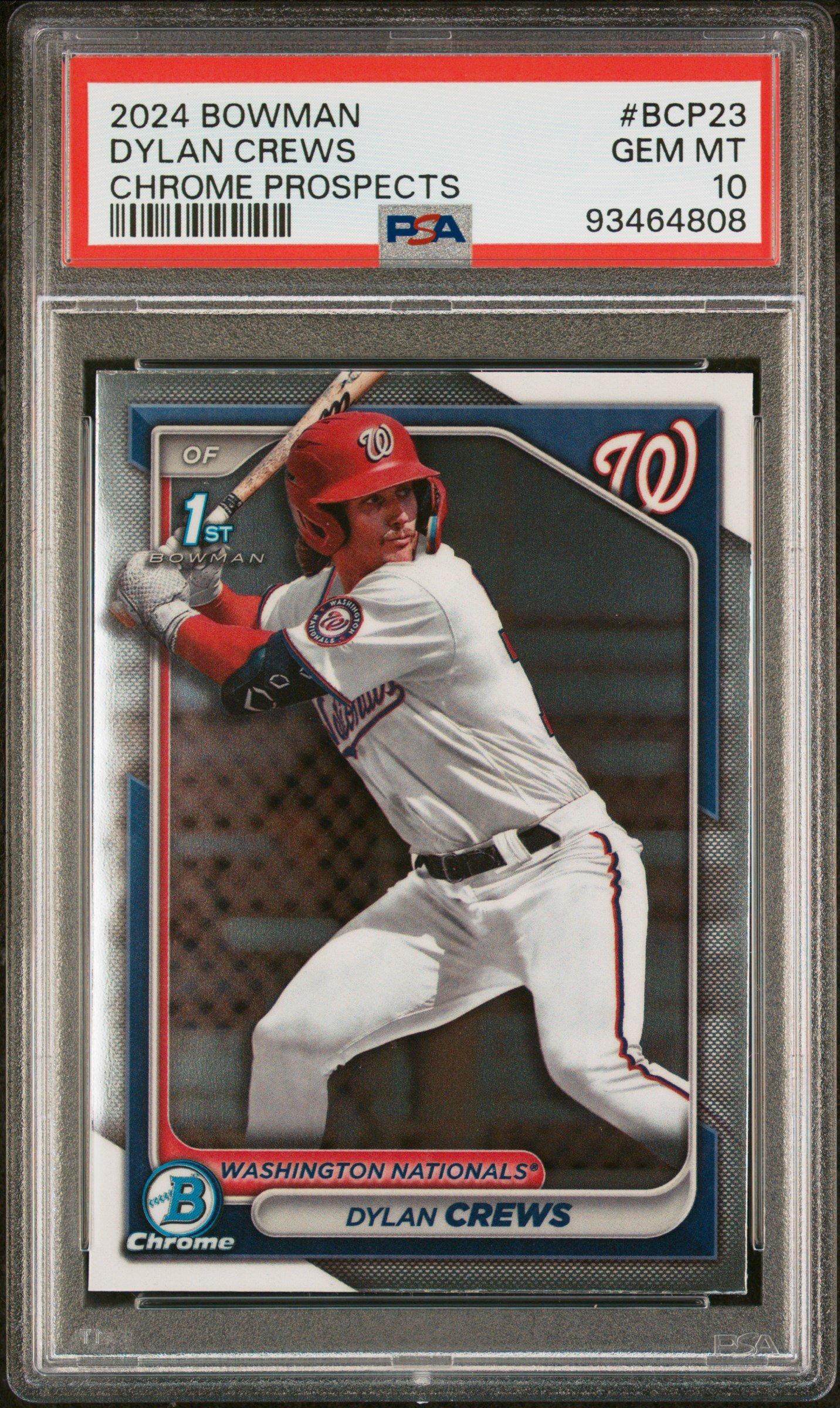 2024 Bowman Chrome Prospects Bcp23 Dylan Crews PSA 10