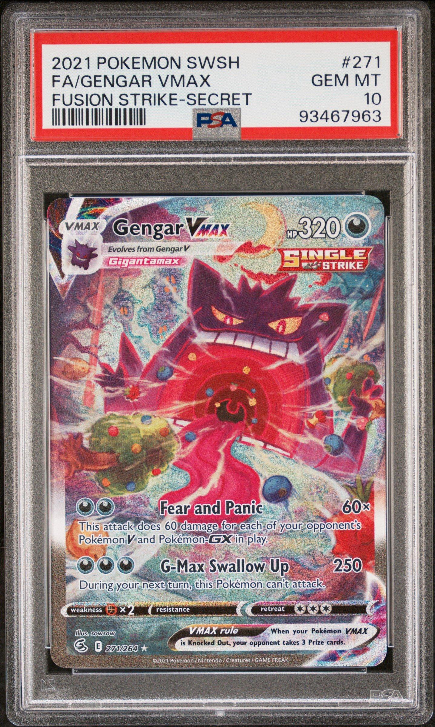 2021 Pokemon Sword & Shield Fusion Strike 271 Full Art/gengar Vmax