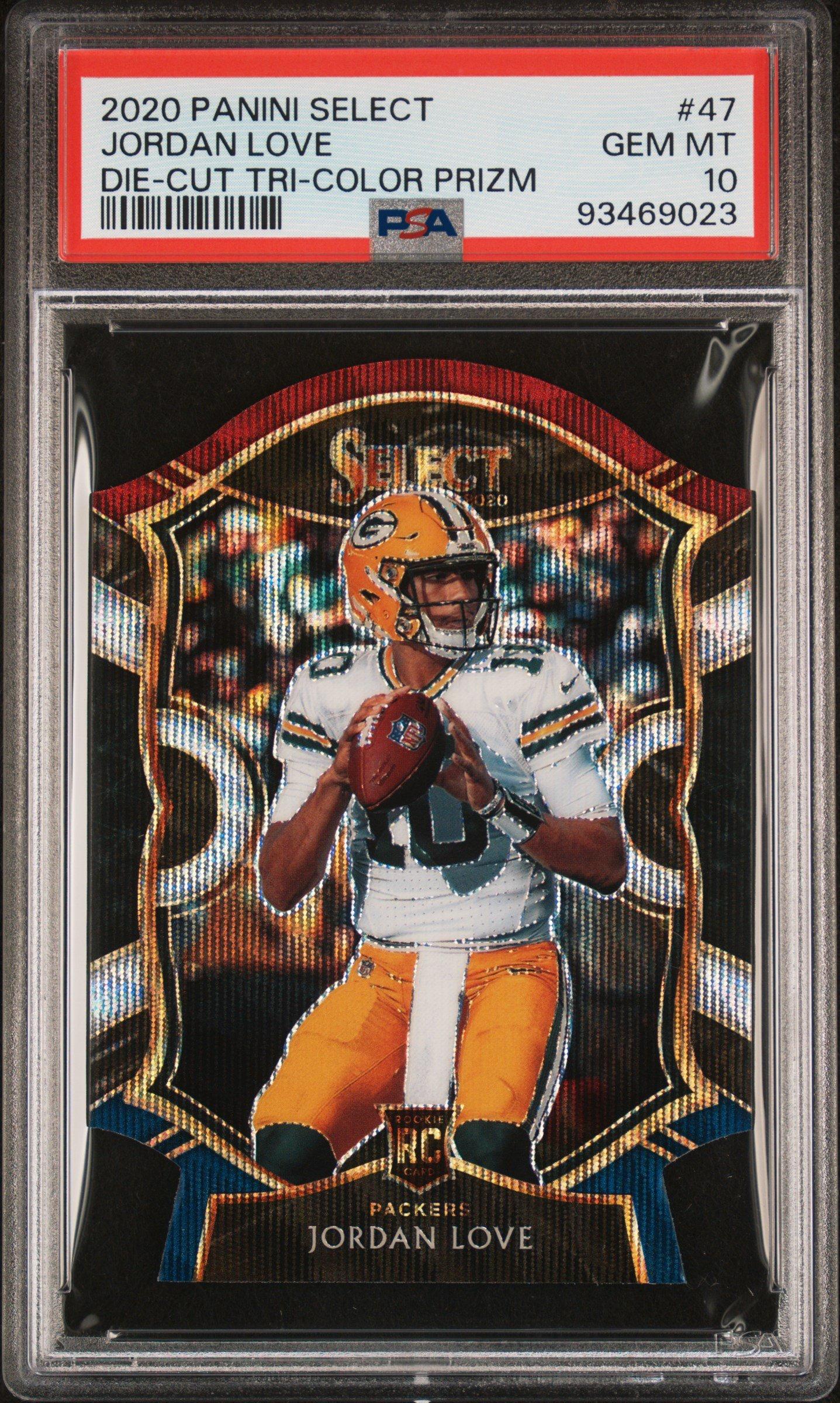 2020 Panini Select 47 Jordan Love Die-cut Tri-color Prizm PSA 10