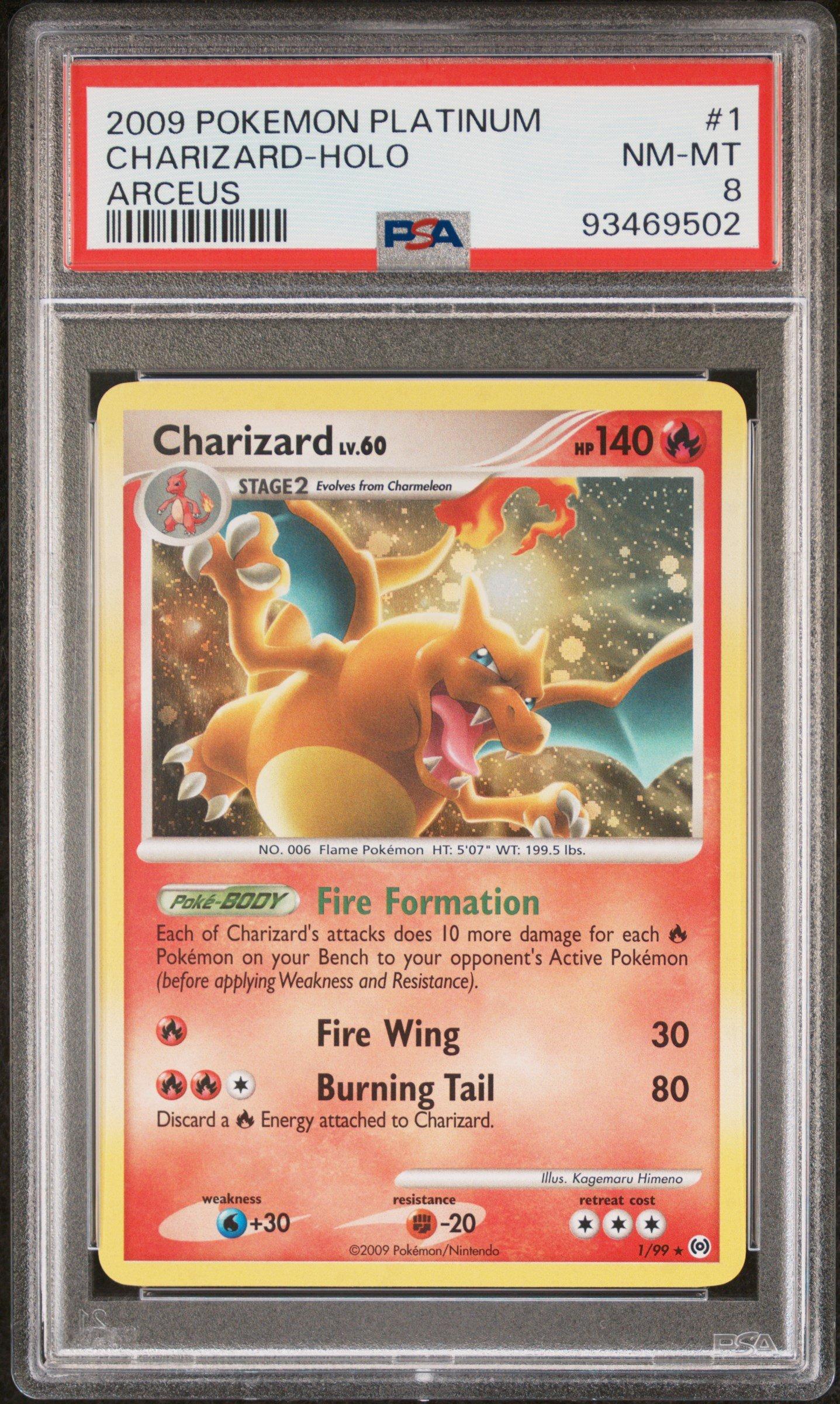 2009 Pokemon Platinum Arceus 1 Charizard-holo PSA 8 Graded Card