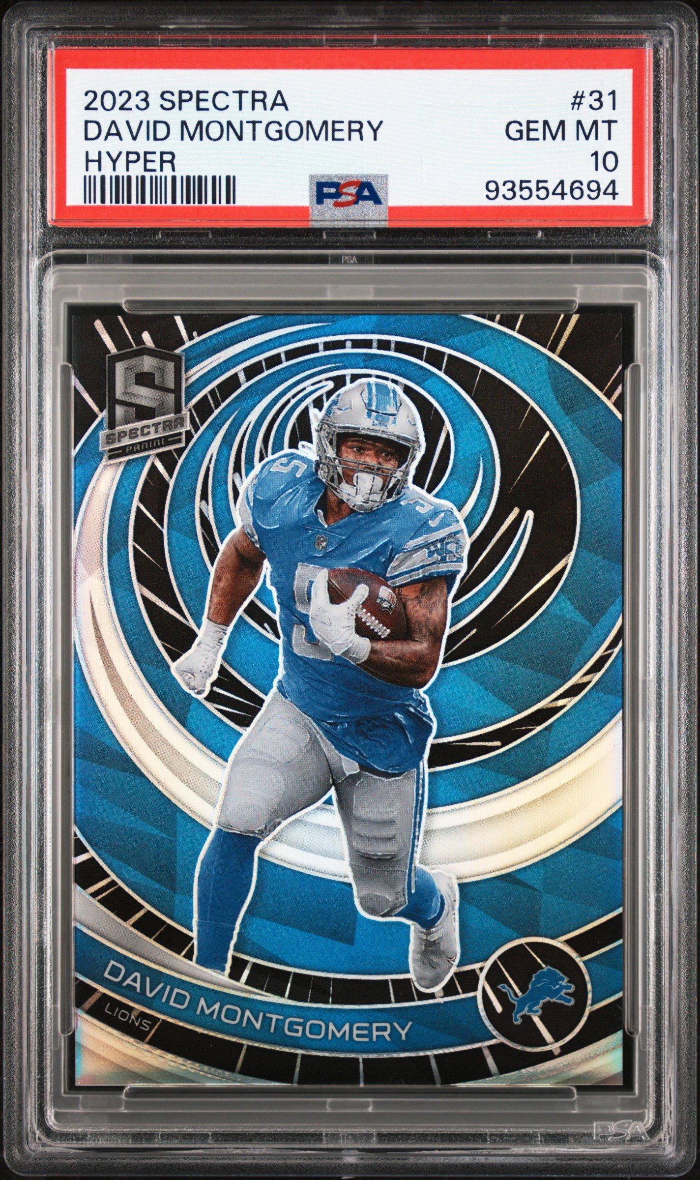 2023 Panini Spectra 31 David Montgomery Hyper PSA 10