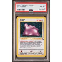 1999 Pokemon Fossil 3 Ditto-holo PSA 8