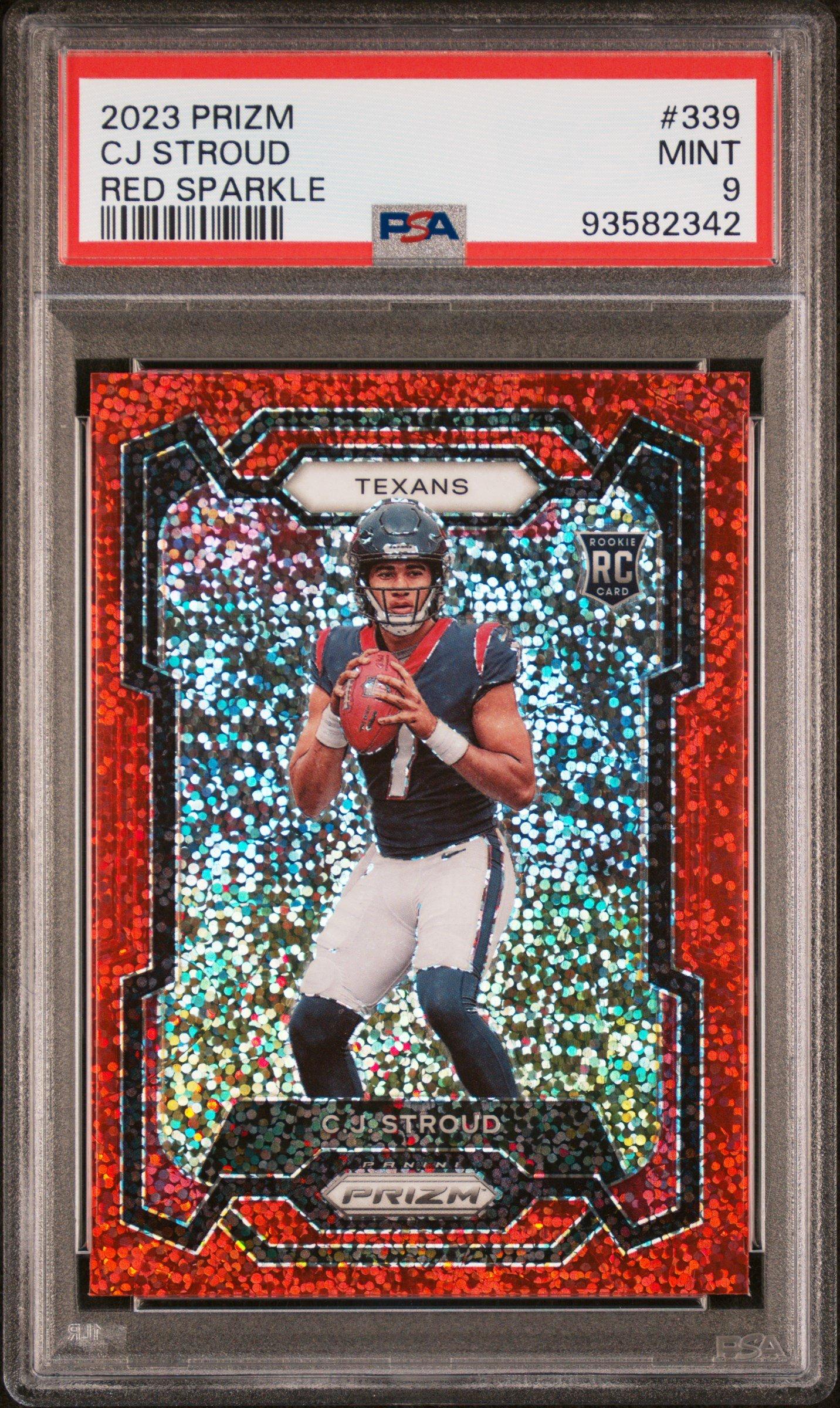 2023 Panini Prizm 339 Cj Stroud Red Sparkle PSA 9