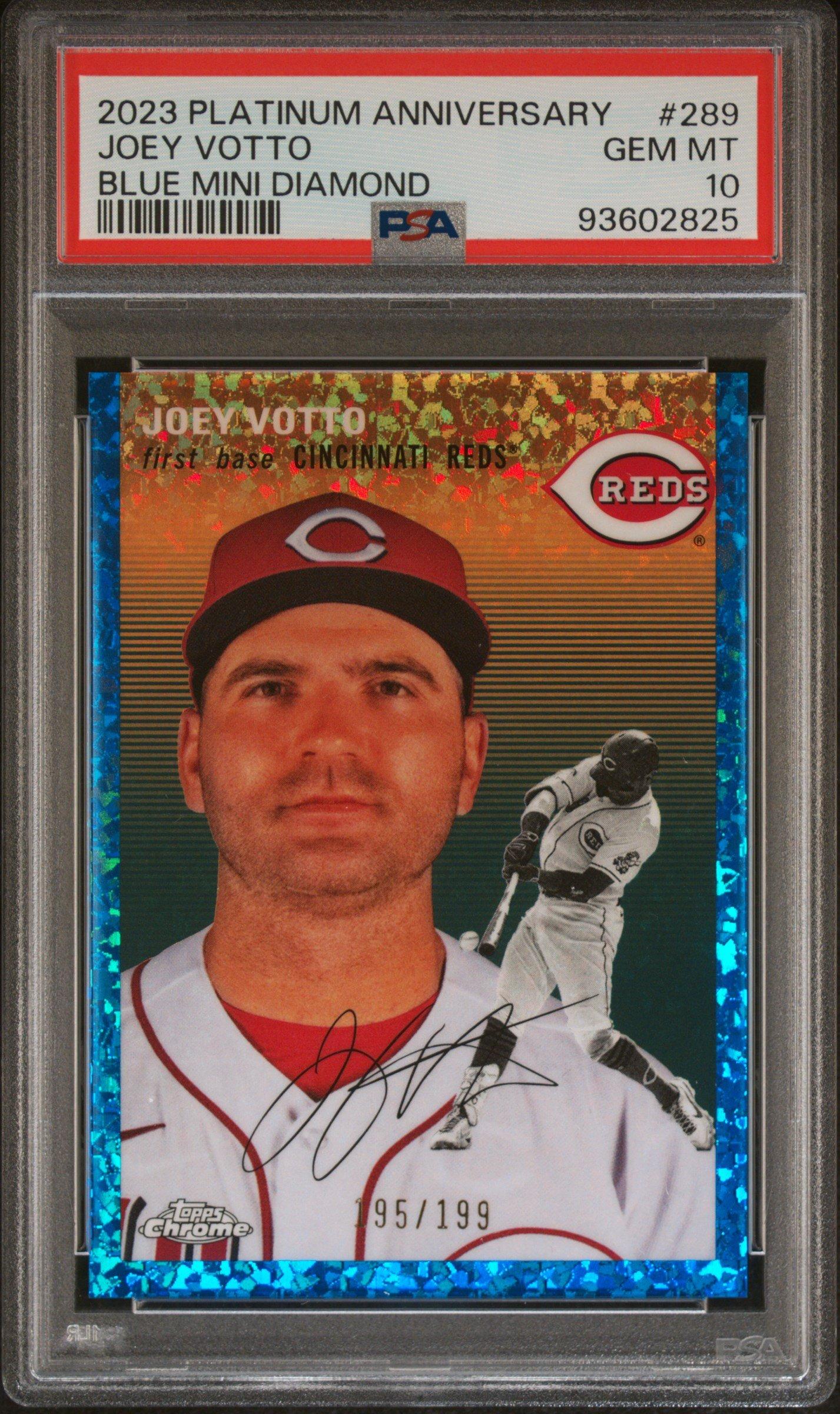 2023 Topps Chrome Platinum Anniversary 289 Joey Votto Blue Mini 