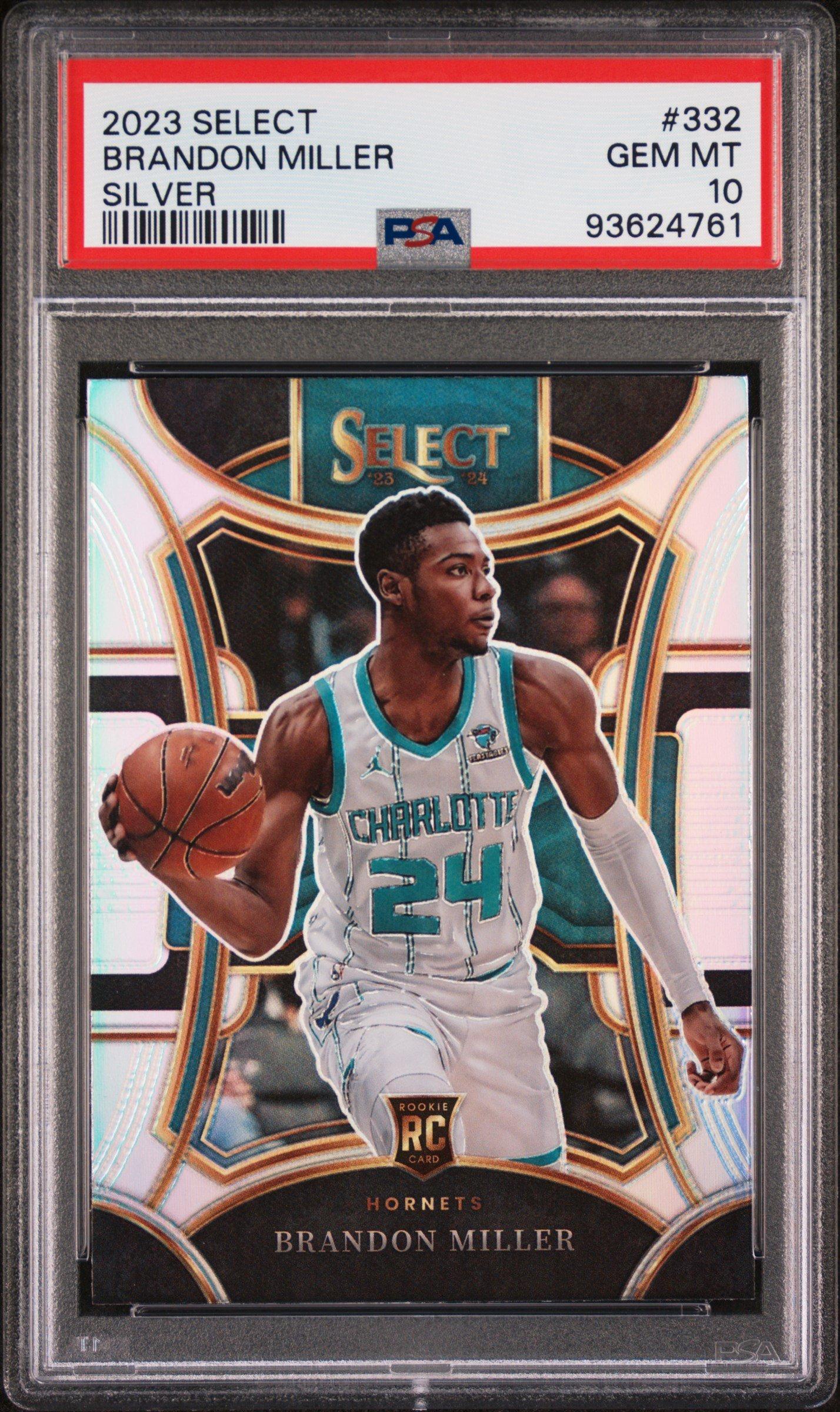 2023 Panini Select 332 Brandon Miller Silver Prizm PSA 10