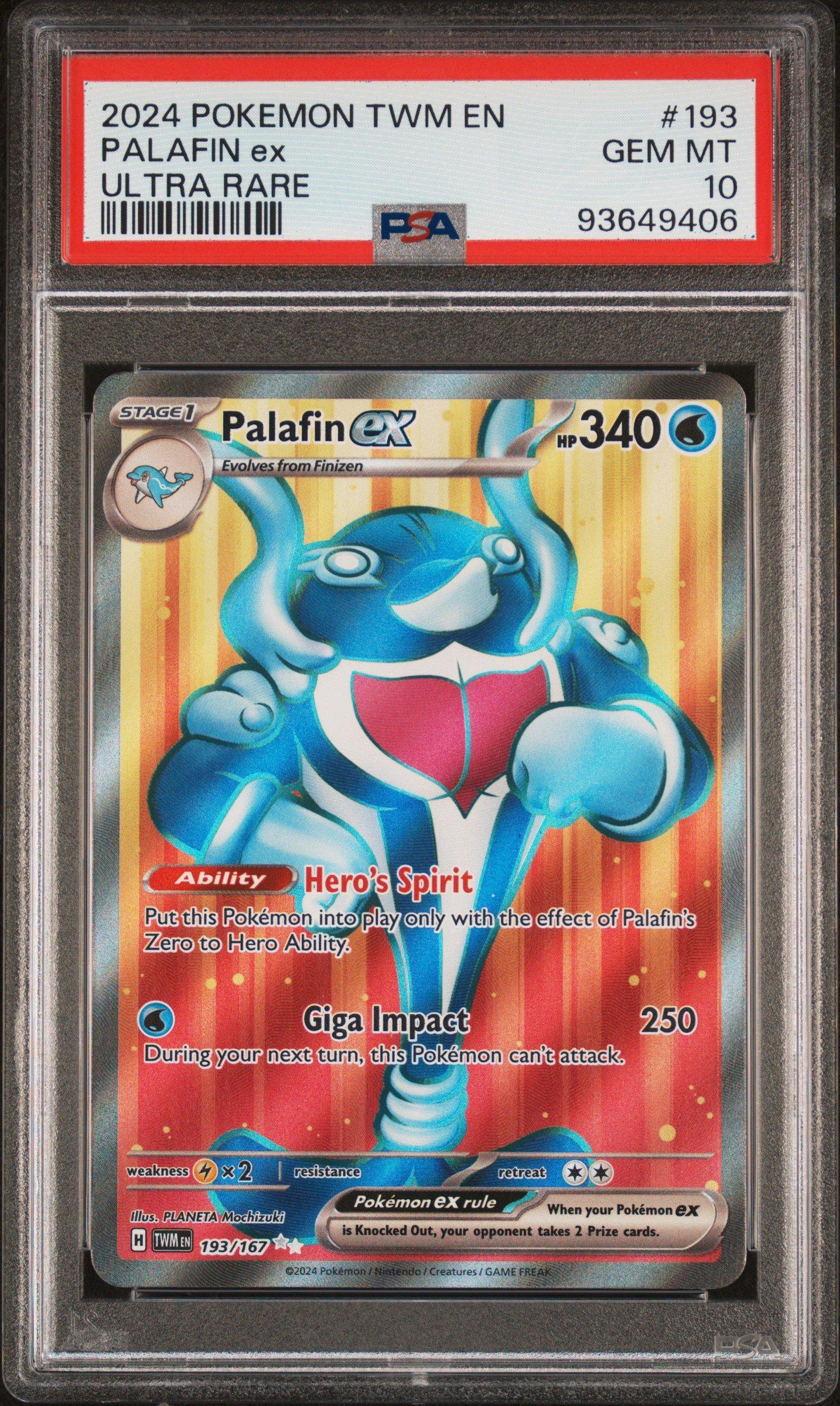 2024 Pokemon Twm En-twilight Masquerade 193 Palafin Ex Ultra Rare PSA