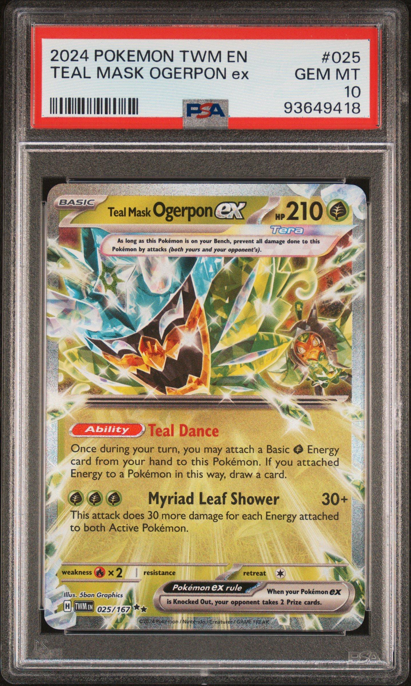 2024 Pokemon Twm En-twilight Masquerade 025 Teal Mask Ogerpon Ex PSA