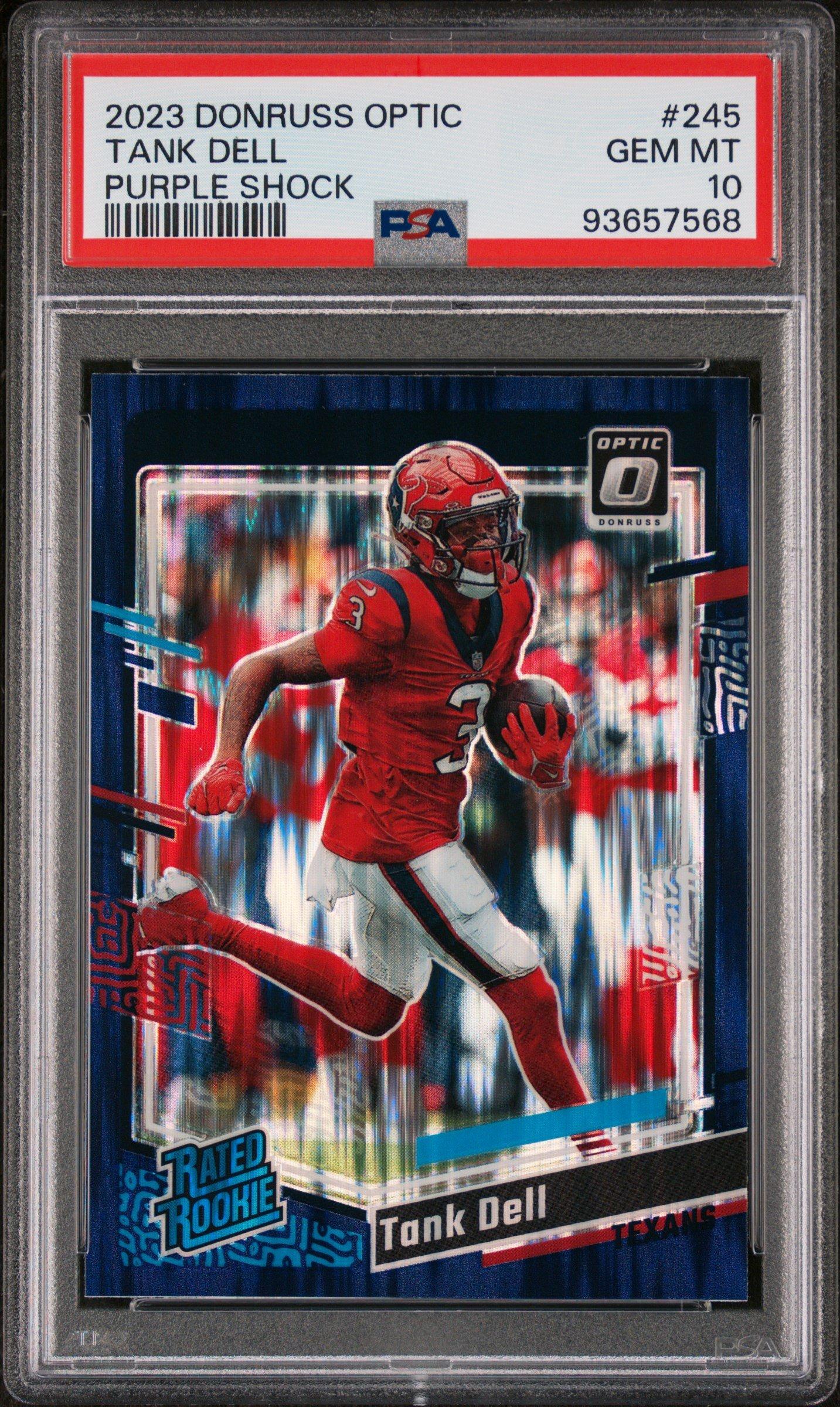 2023 Panini Donruss Optic 245 Tank Dell Purple Shock PSA 10