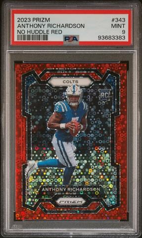 2023 Panini Prizm 343 Anthony Richardson Purple Pulsar PSA