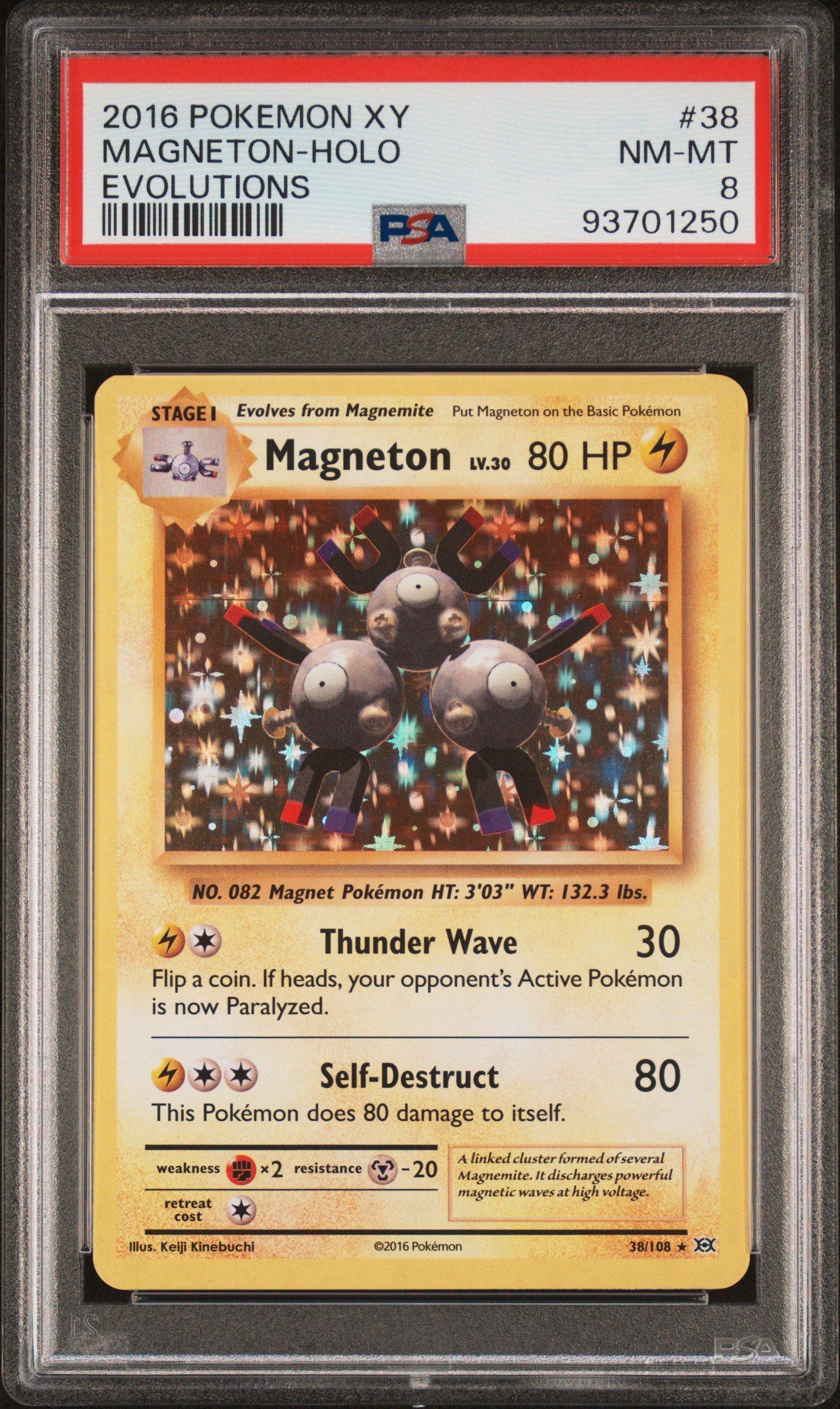 2016 Pokemon Xy Evolutions 38 Magneton-holo PSA 8 Graded Card