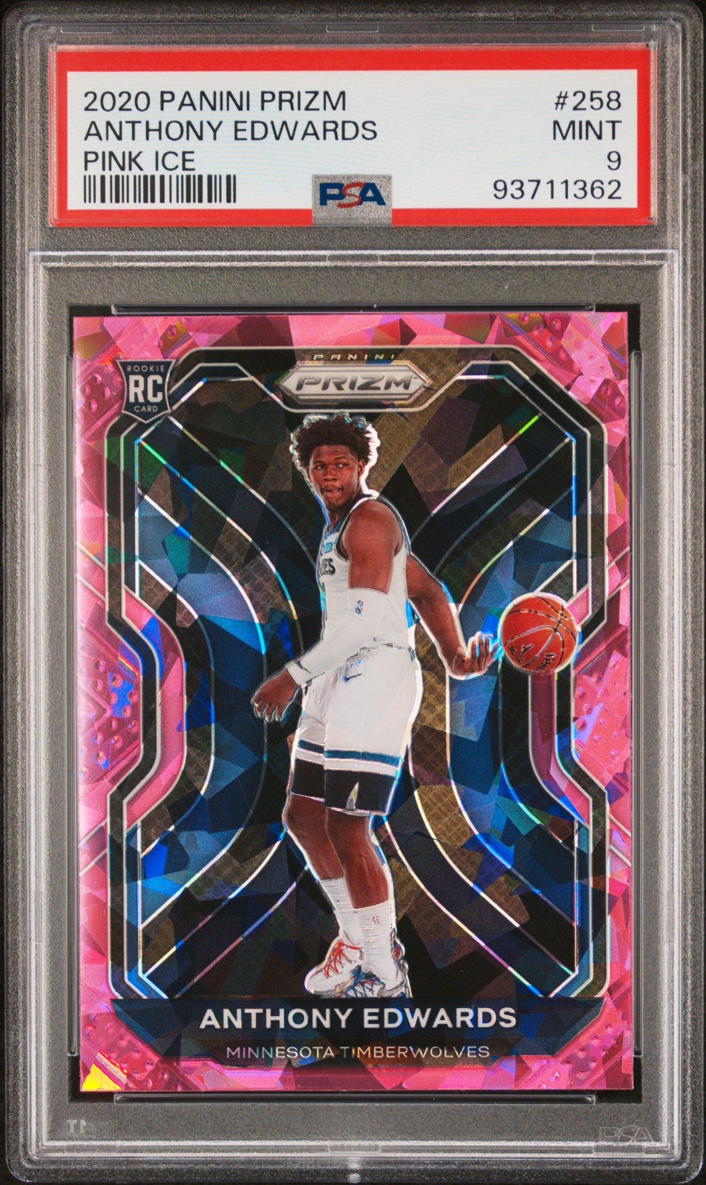 2020 Panini Prizm 258 Anthony Edwards Pink Ice PSA 9